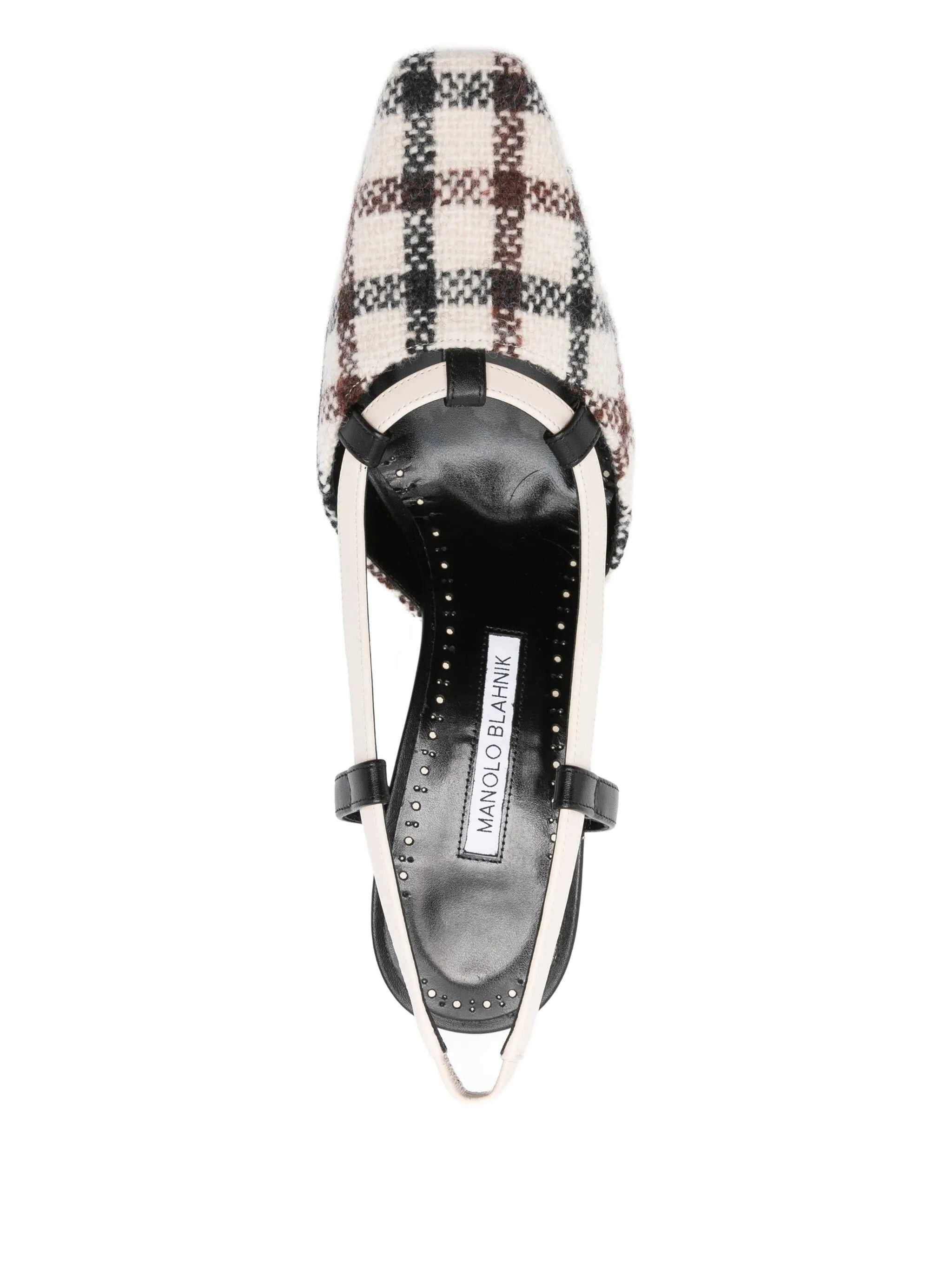 70mm Vestal checked slingback pumps - 4