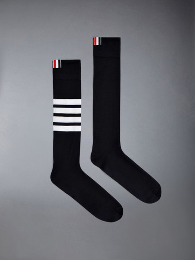 Thom Browne Over The Calf Socks With White 4-Bar Stripe In Lightweight Cotton outlook