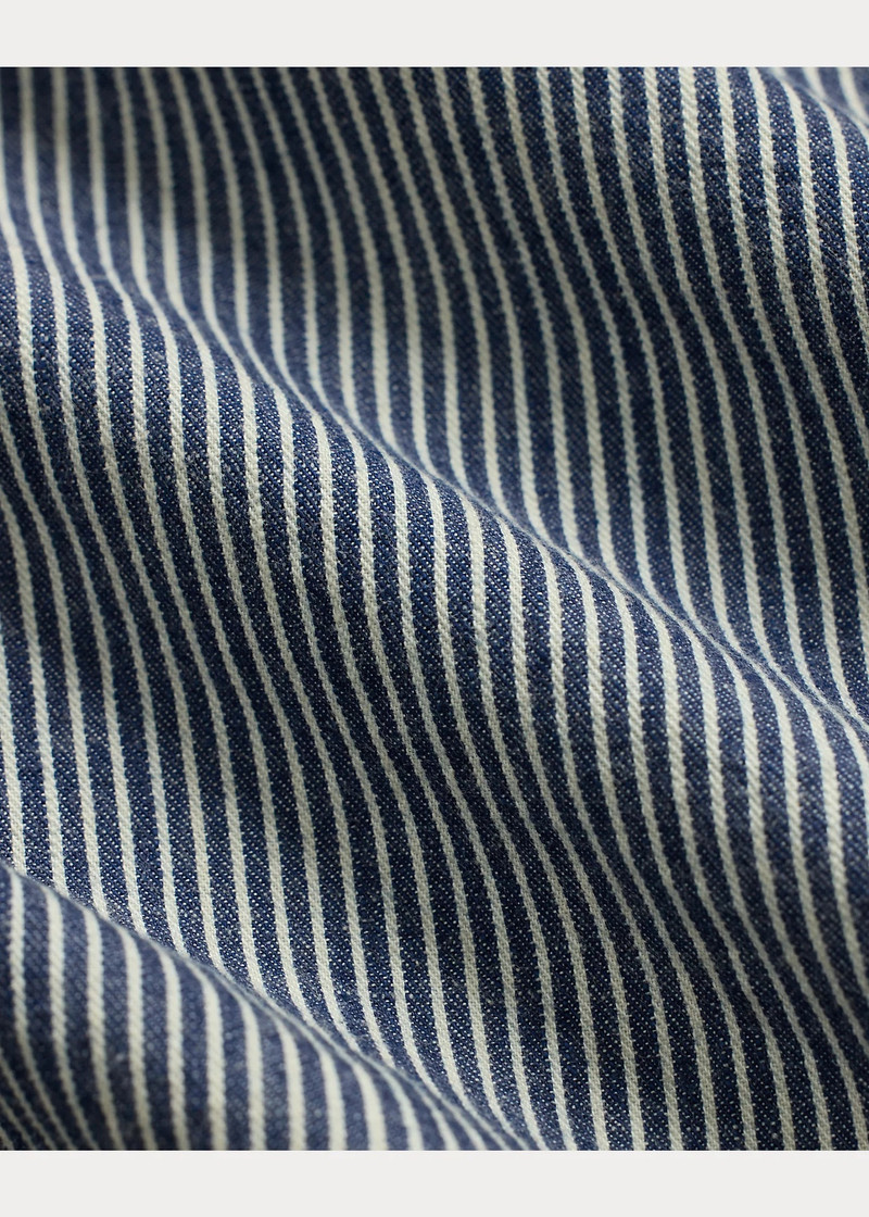 Indigo Striped Twill Hooded Jacket 5