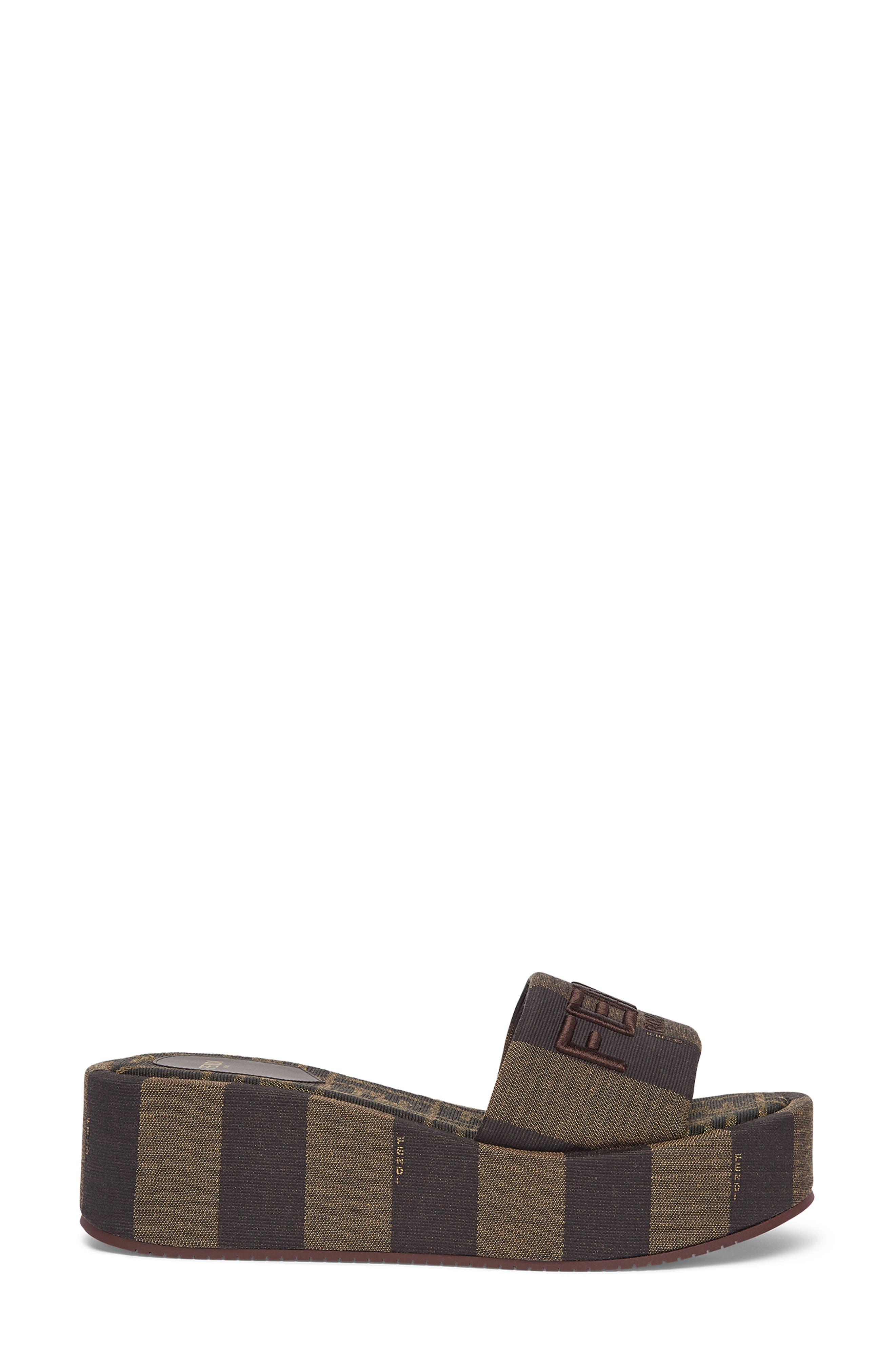 Fendi Flatform Platform Slide Sandal in F1P95 Tabacco Nero Moro at Nordstrom - 2