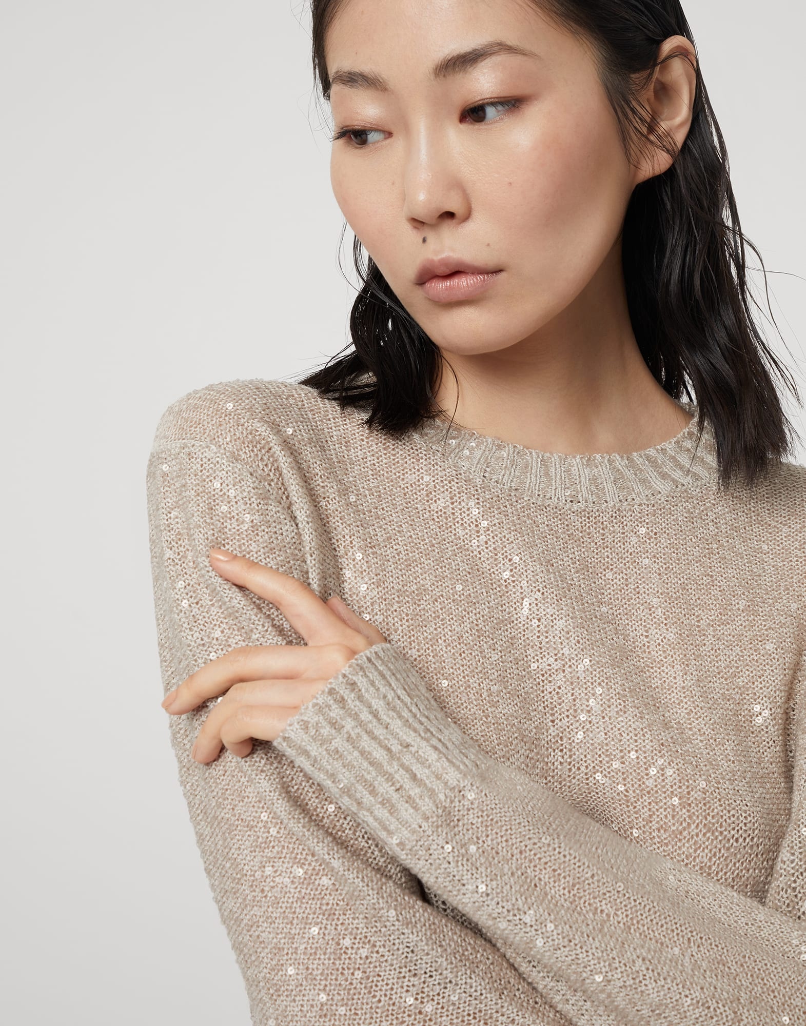 Dazzling linen, cashmere and silk sweater - 3