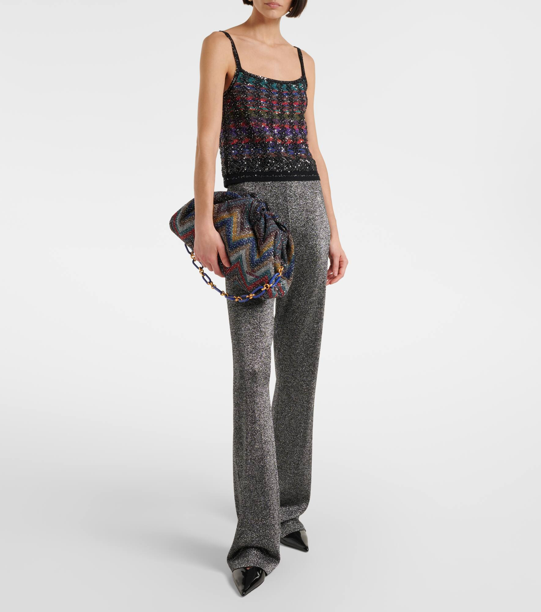 Zigzag Medium beaded shoulder bag - 5