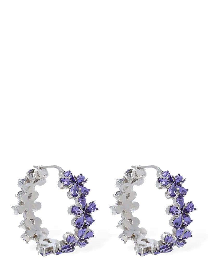 MINI LILY FLOWER HOOP EARRINGS - 1