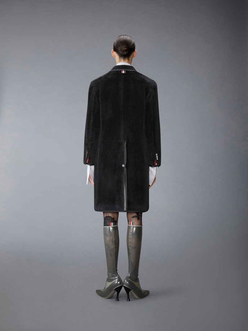 Thom Browne Brushed Alpaca Wool Satin Tipping Soft Shoulder Overcoat outlook