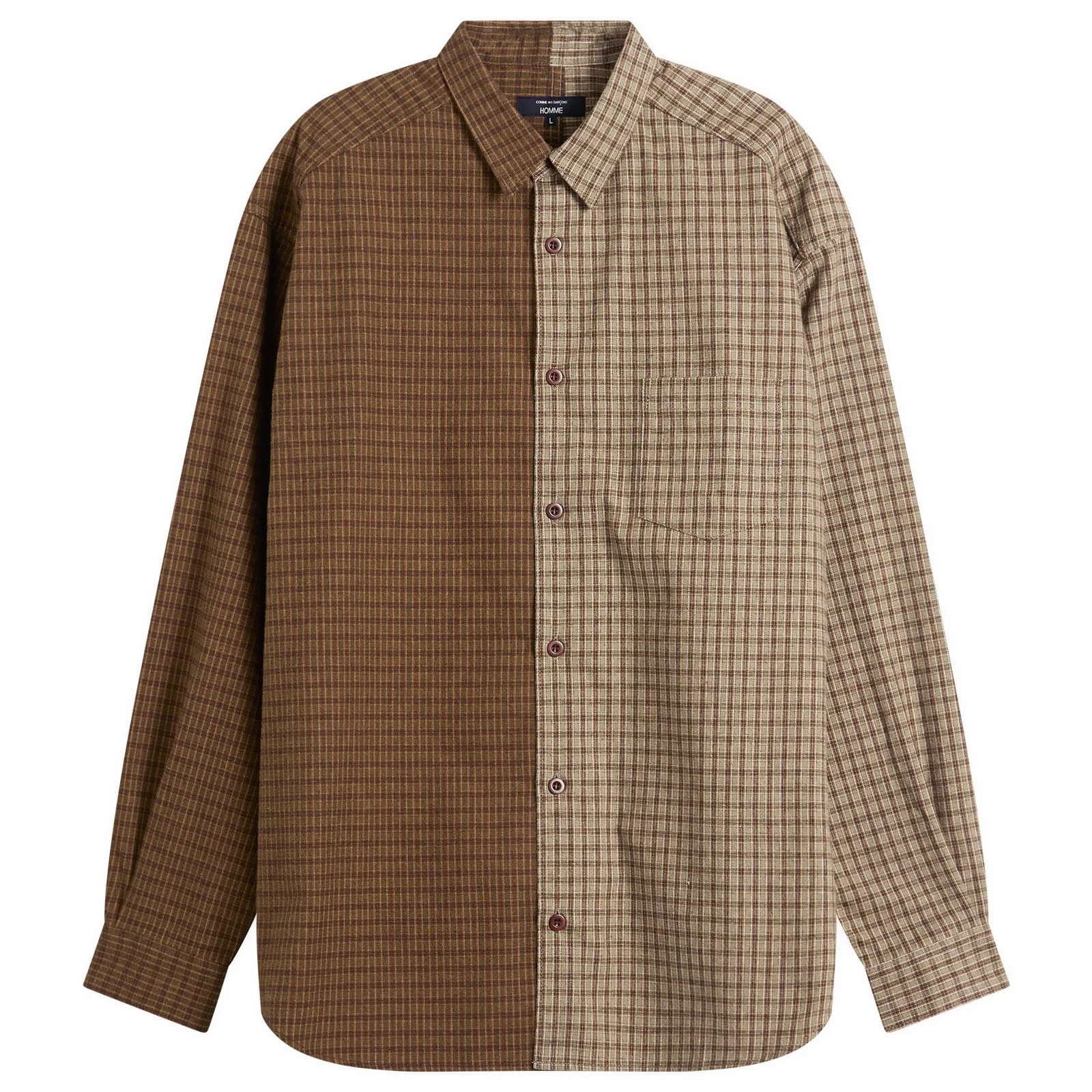 Comme des Garçons Homme Flannel Mix Shirt - 1