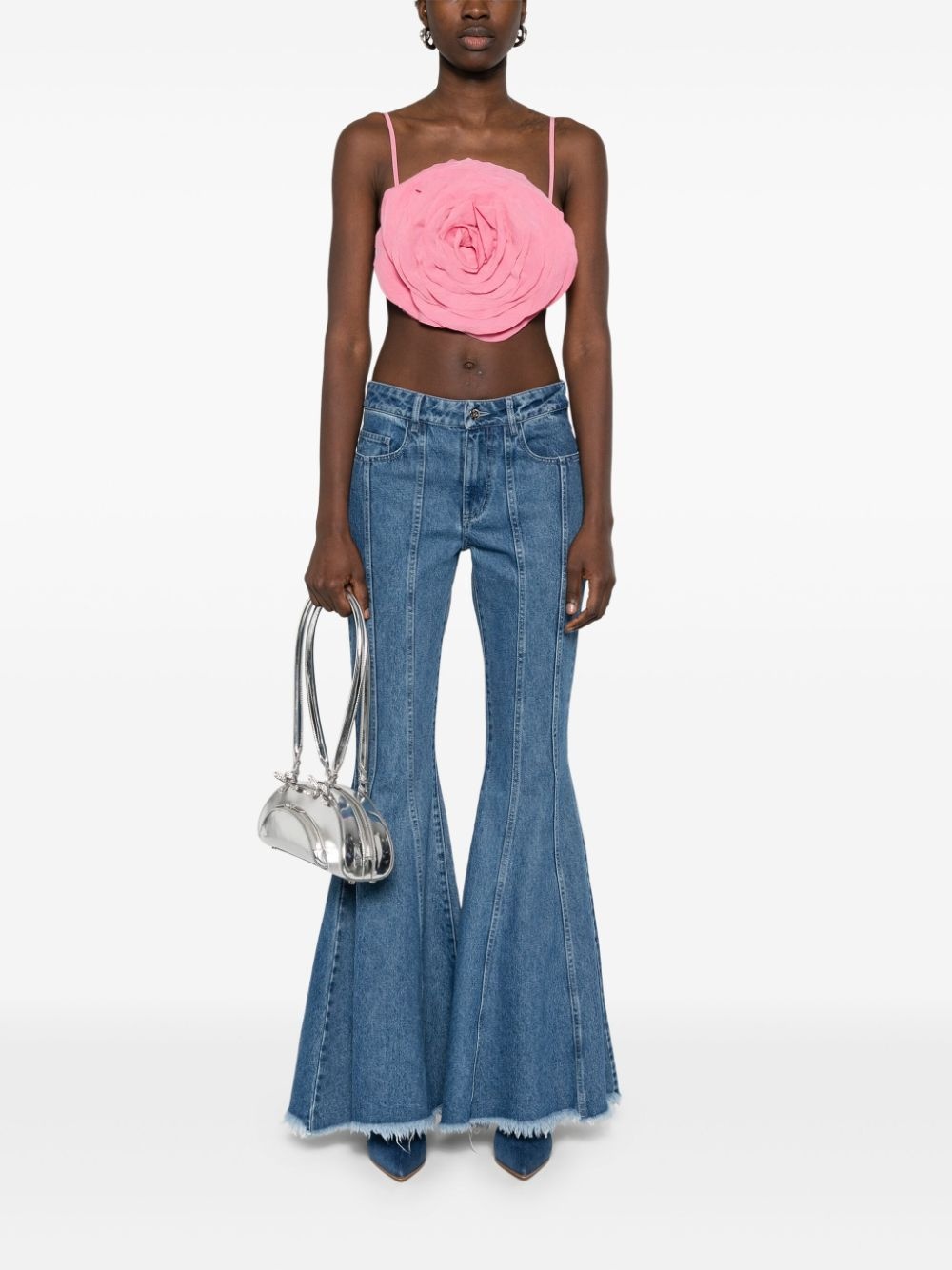 floral-appliqué top - 2