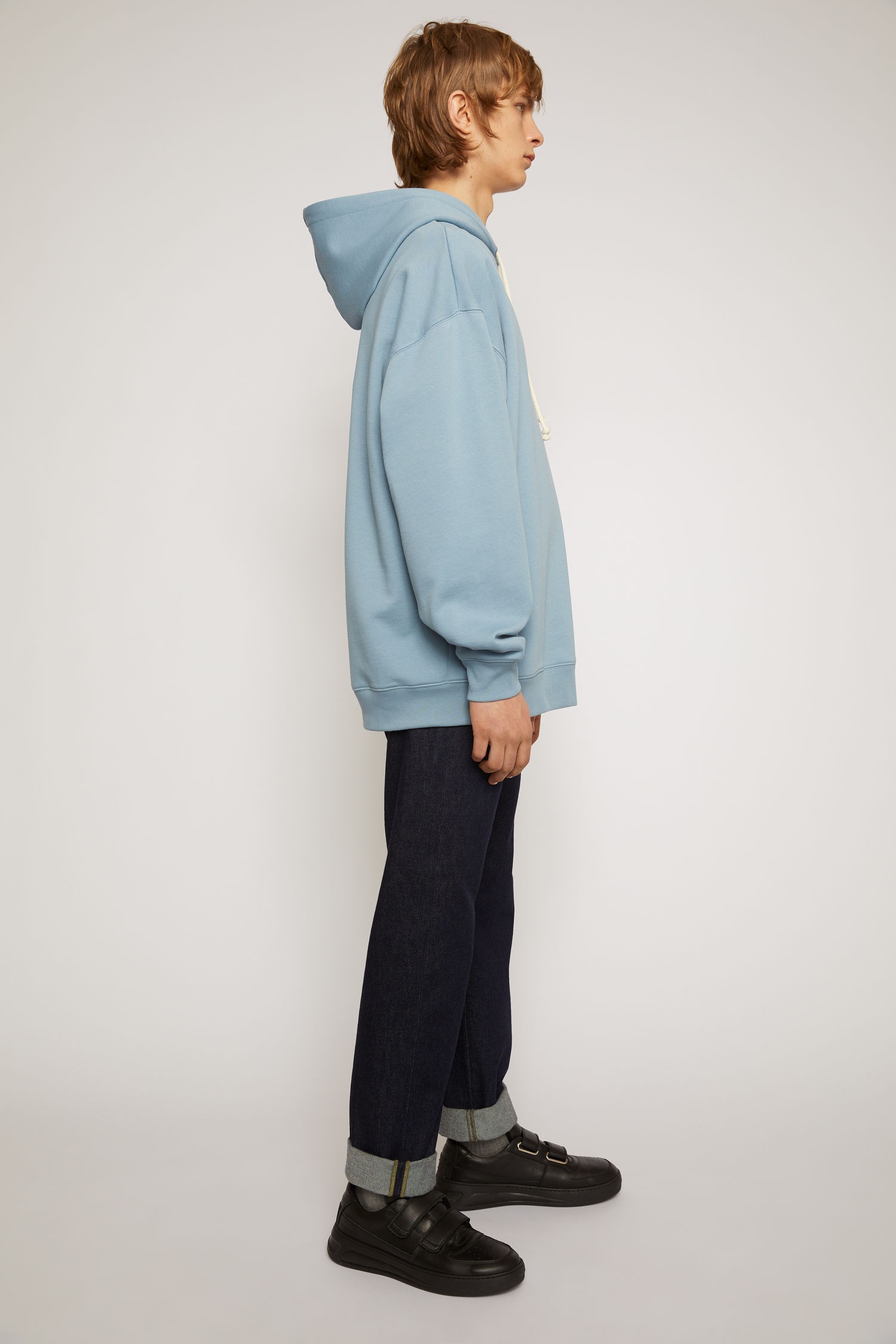 Oversized hooded sweatshirt mineral blue - 3