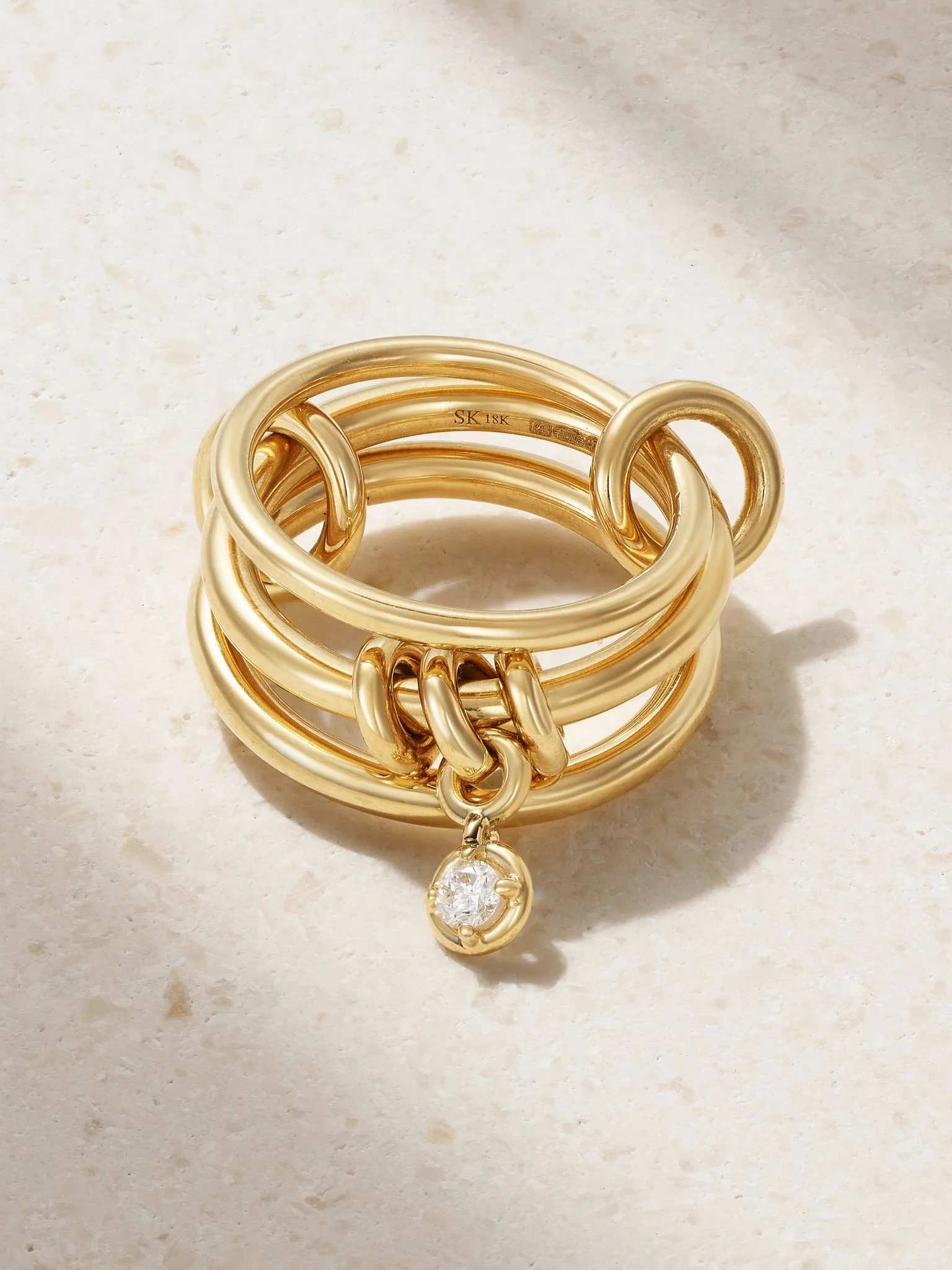 Piera set of three 18-karat gold diamond rings Gold - 1