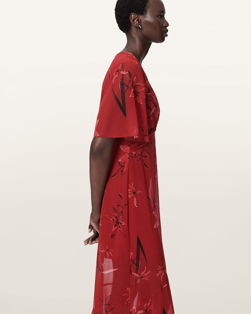 MOLLIE TWIST DETAIL FLORAL MIDI DRESS 5