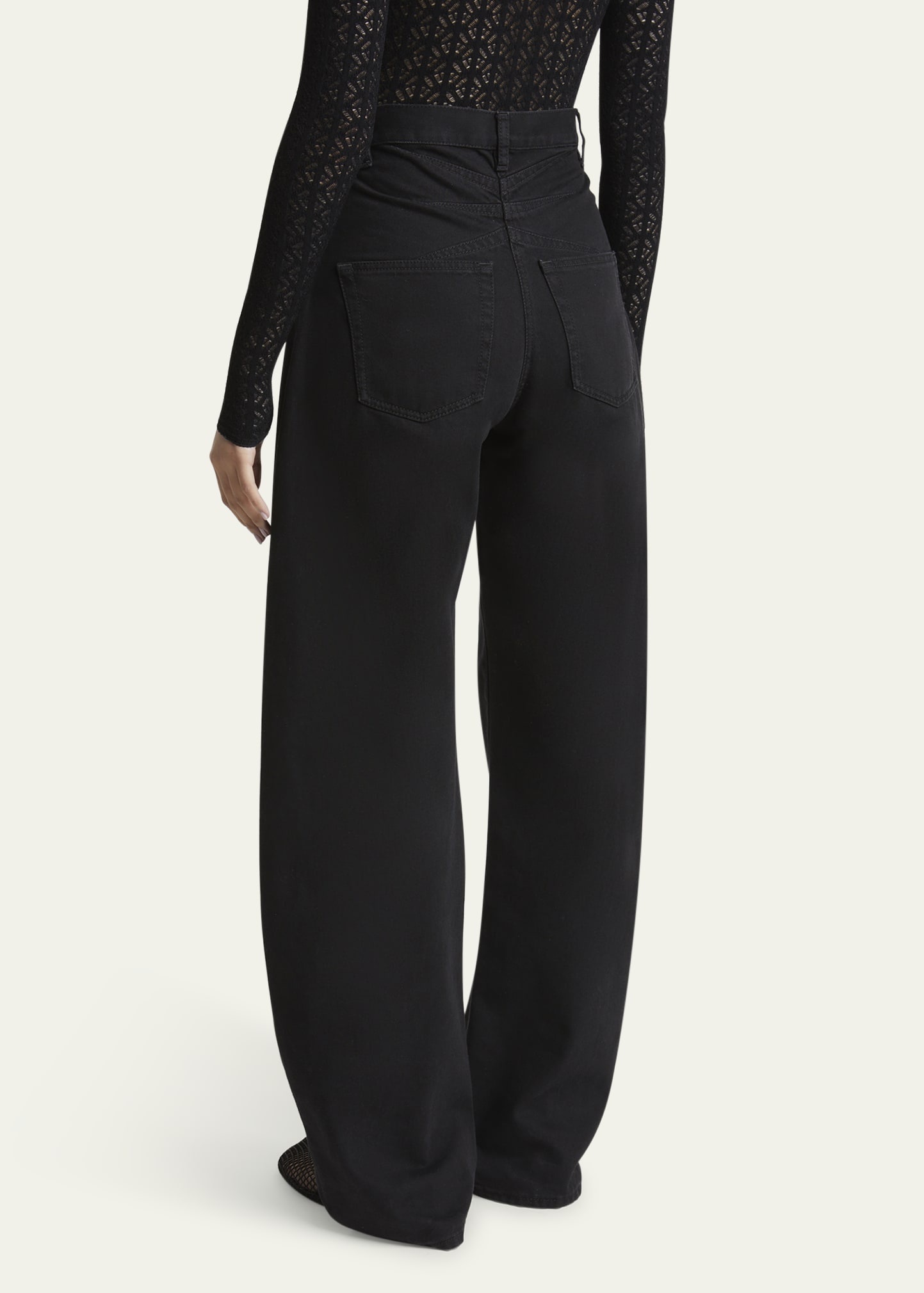 Rounded Leg Denim Pants - 3