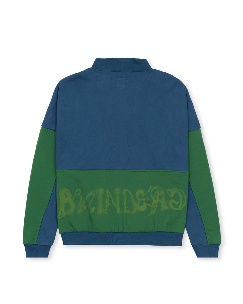 BRAIN DEAD Sinister Screw Overlay Half Zip Fleece - Mallard Green outlook