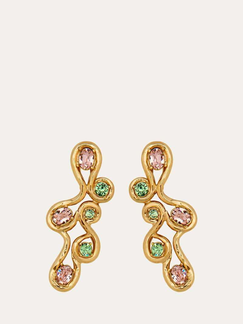 Round Crystal Scrambled Earrings 1