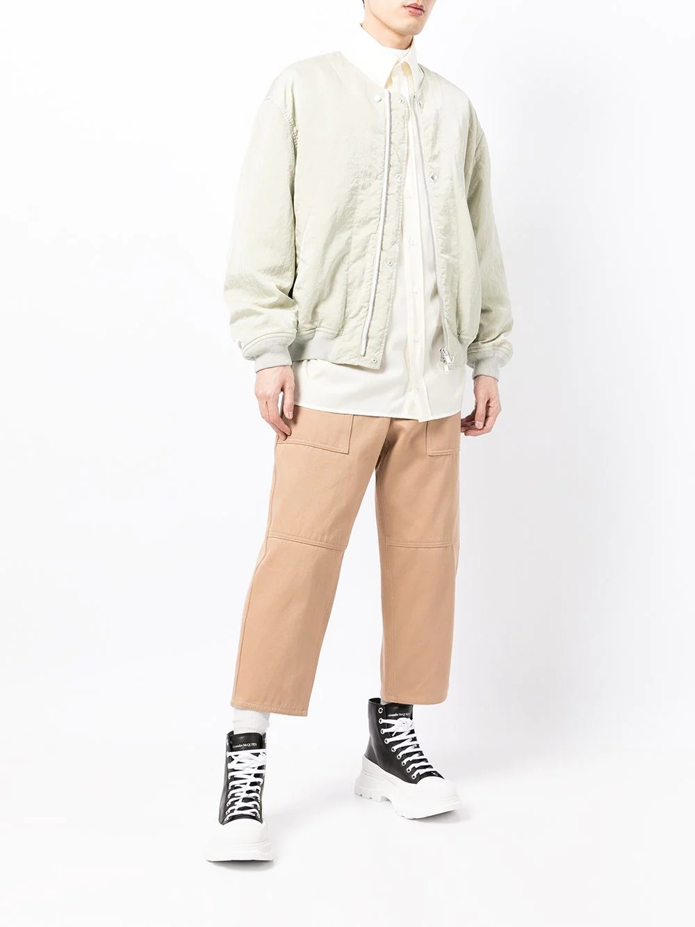 detachable-collar bomber jacket - 6