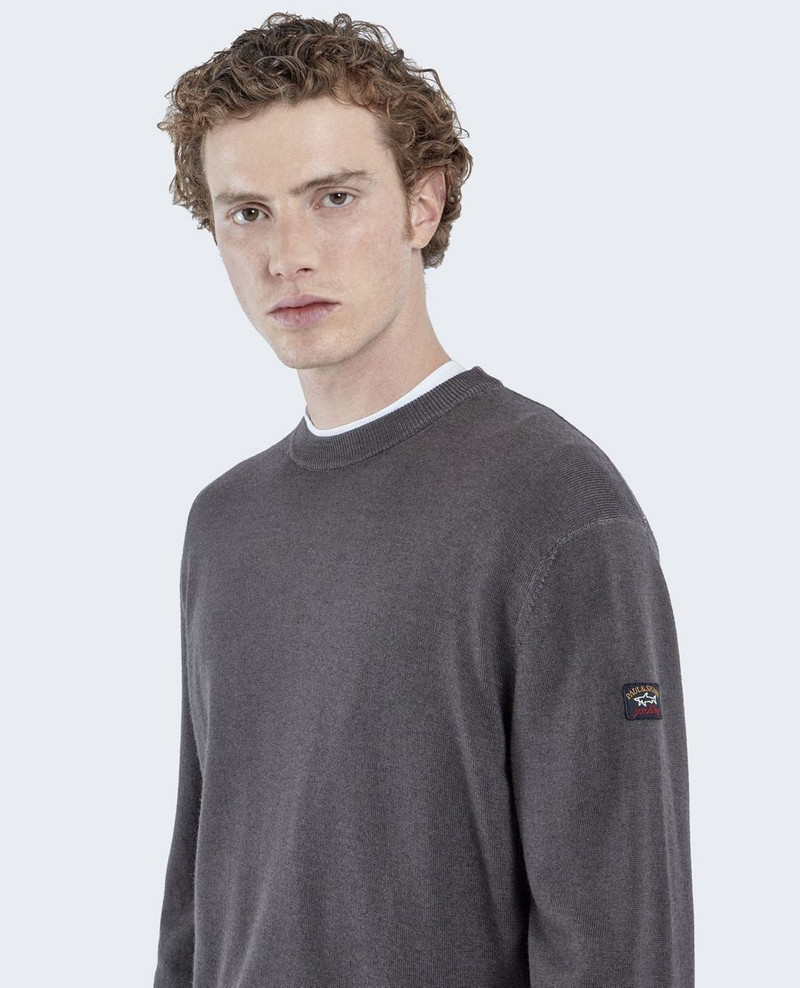 Merino wool crew neck extra-fine dyed garment 5