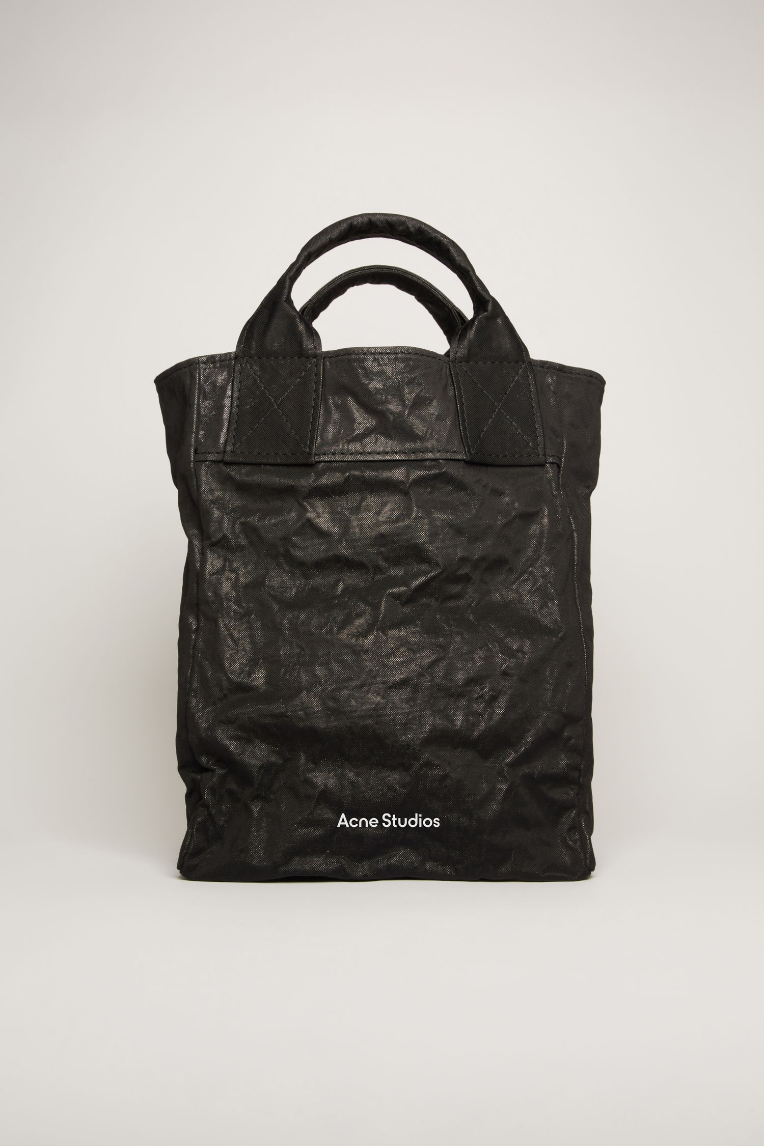 Crinkled tote bag black - 1