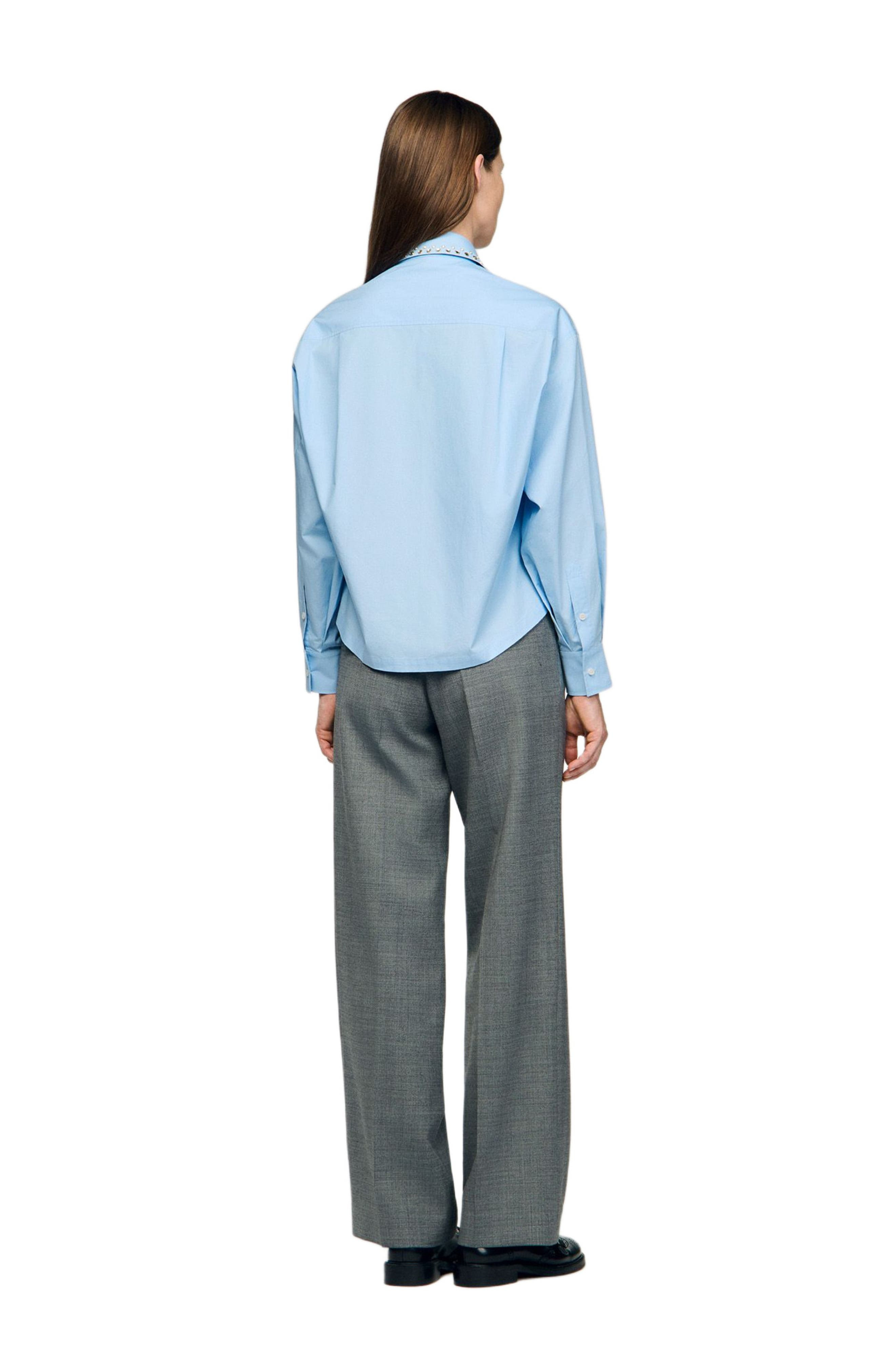 SANDRO Rhinestone shirt in Sky Blue at Nordstrom - 2
