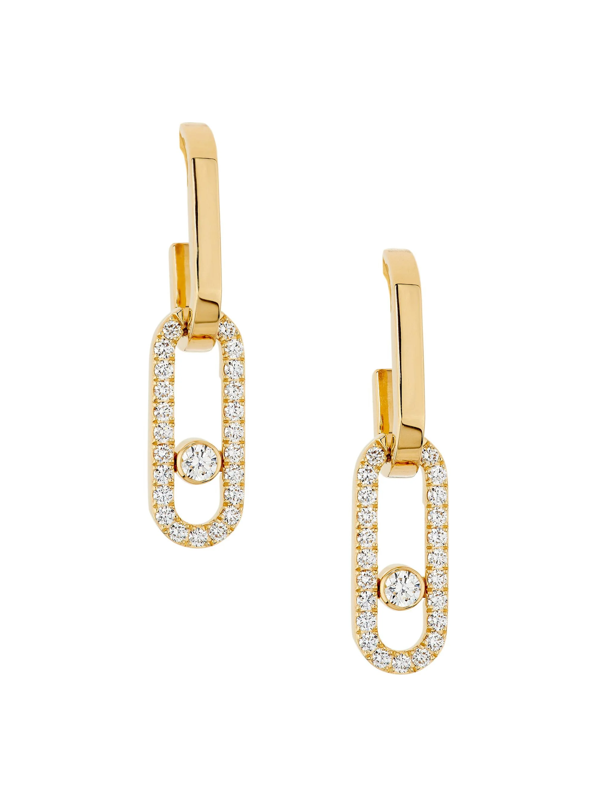 Women's Move Link 18K Yellow Gold & 0.88 TCW Diamond Drop Earrings - Yellow Gold - 1