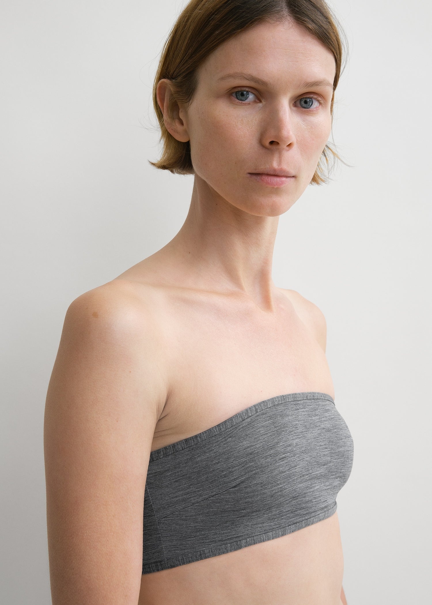 Binding-edge bikini top grey melange - 5