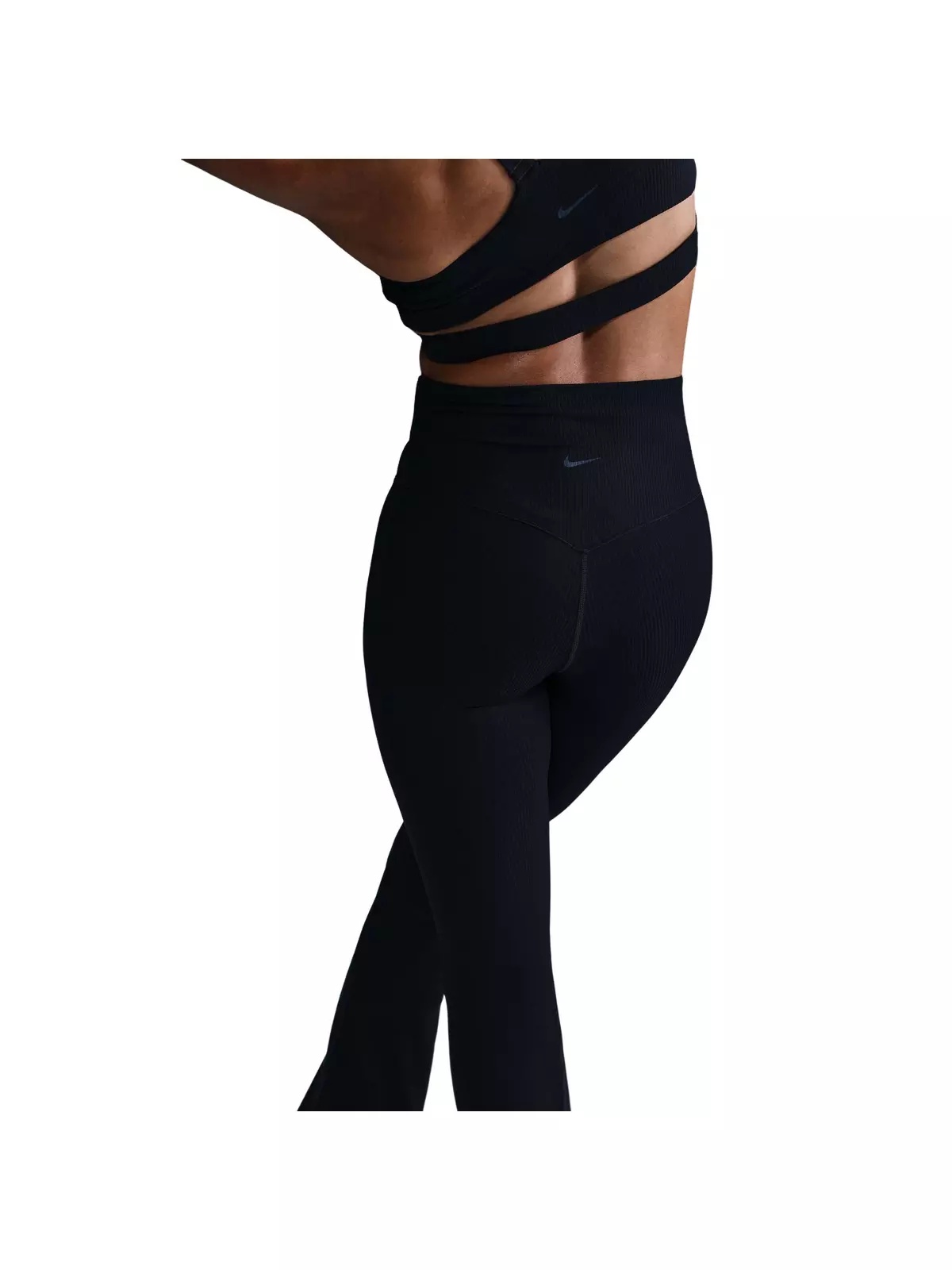 Women's Zenvy Rib Gentle-Support High-Waisted Flared Leggings-Black - 2