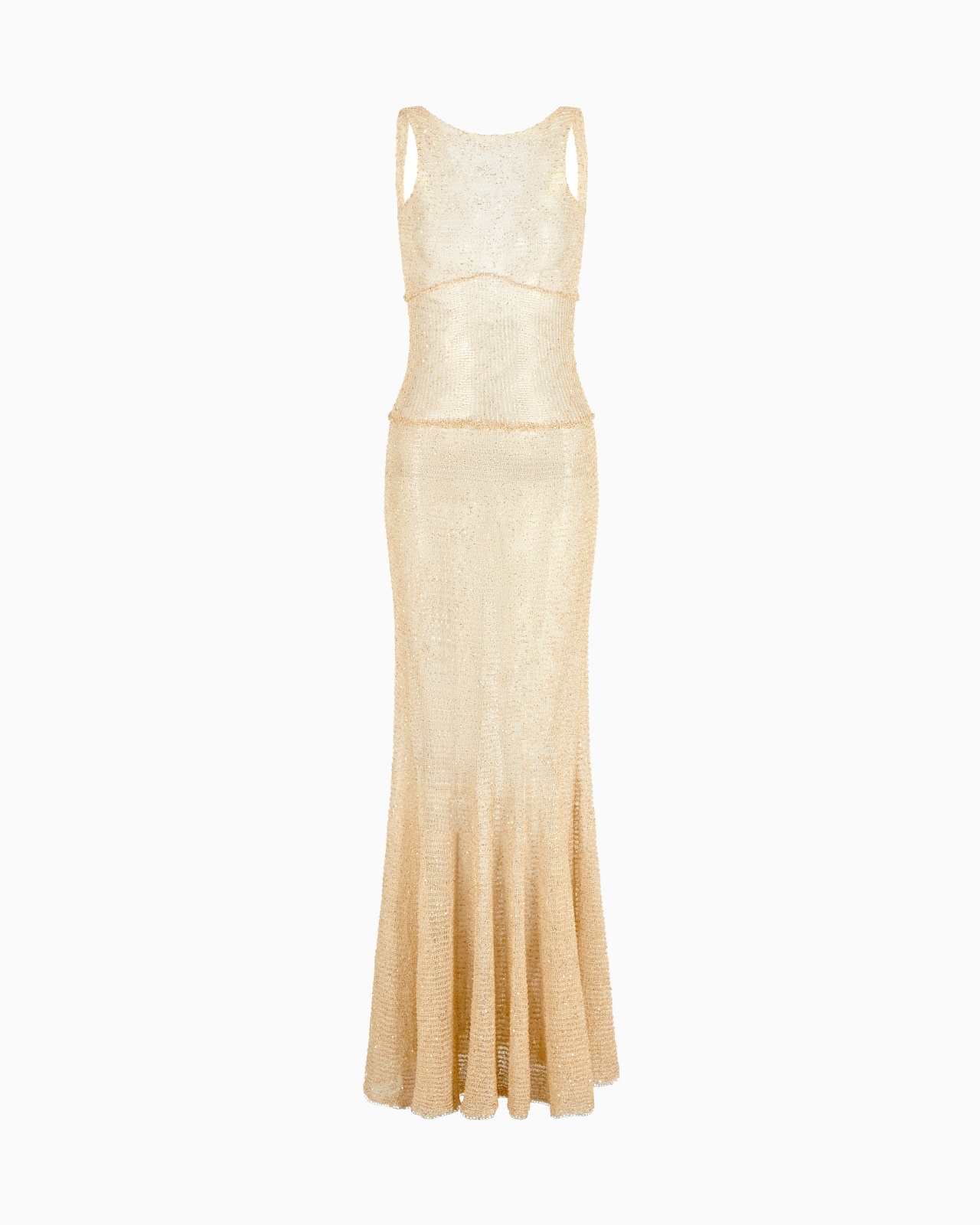 LONG DRESS IN A LUREX KNIT WITH SEQUINS - 1
