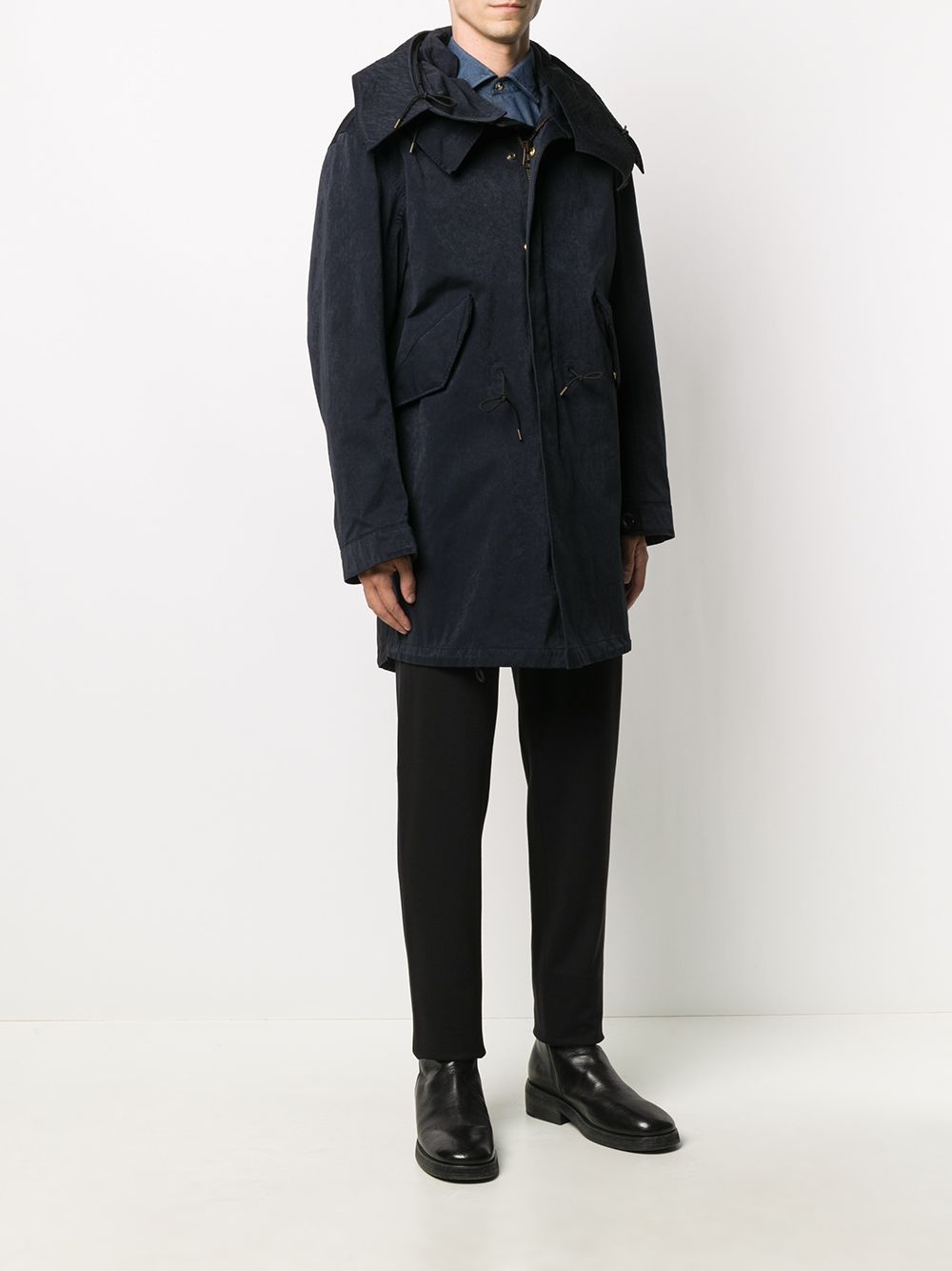 fishtail mid-length parka - 3