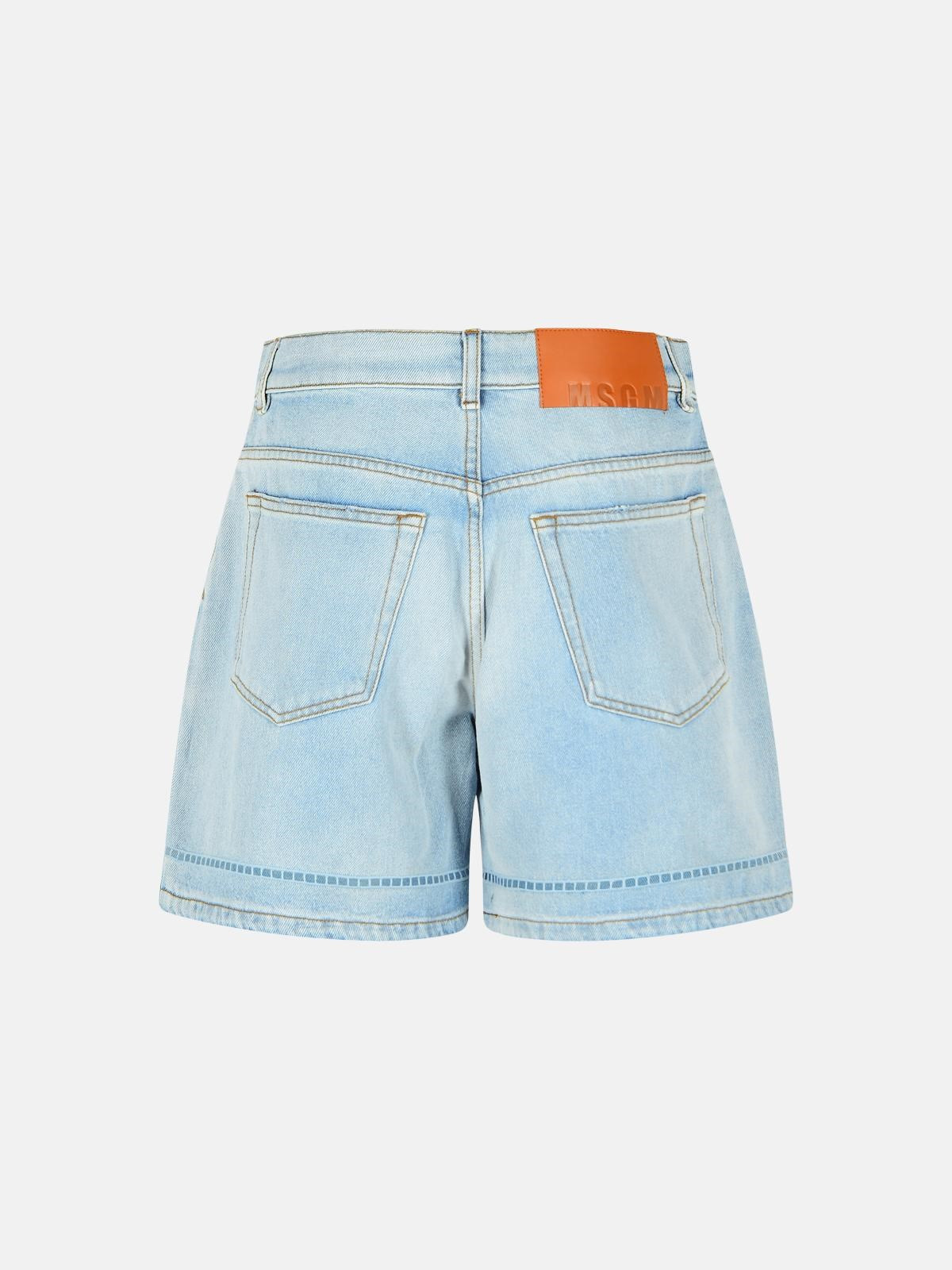 LIGHT BLUE DENIM SHORTS - 3