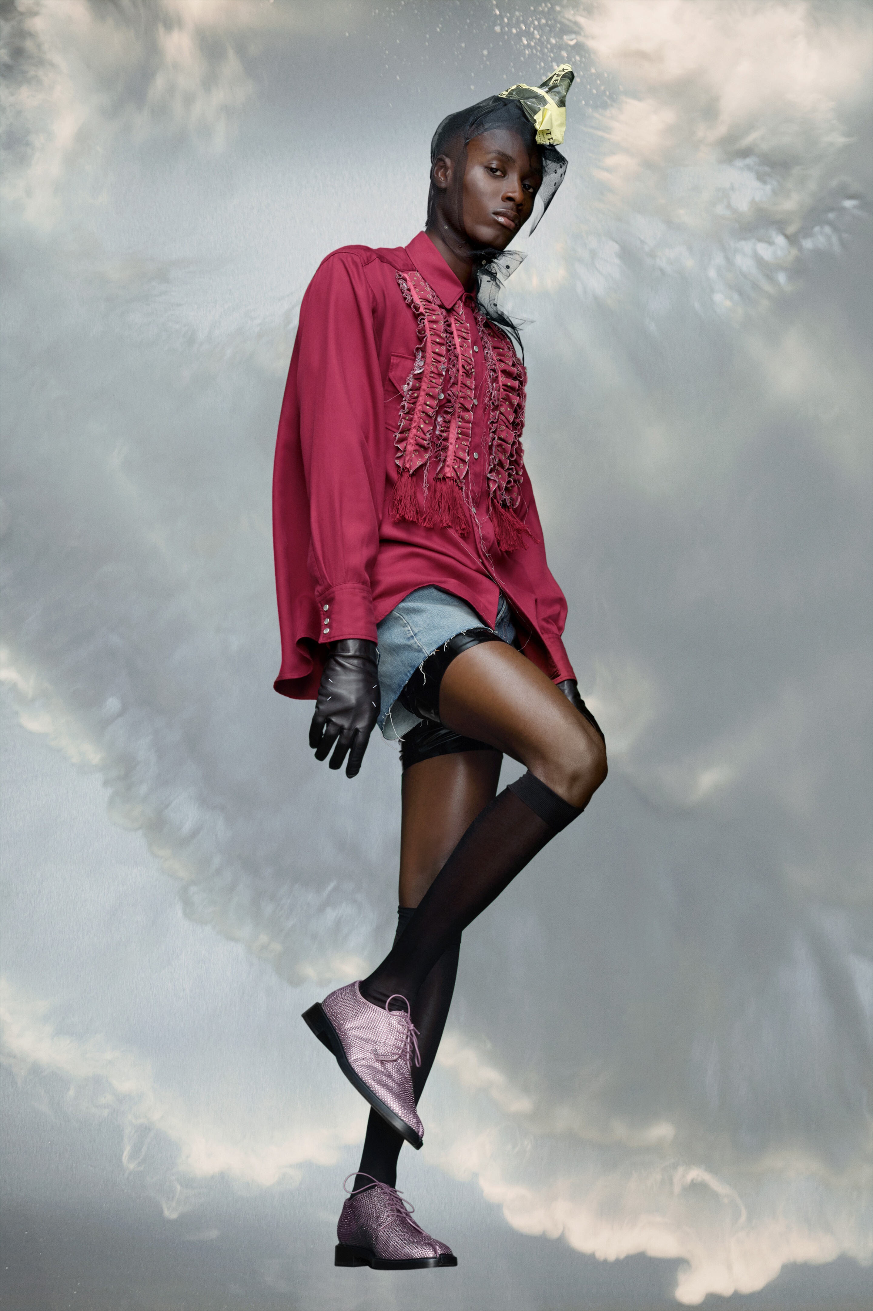 Shredded scarf shirt - 3