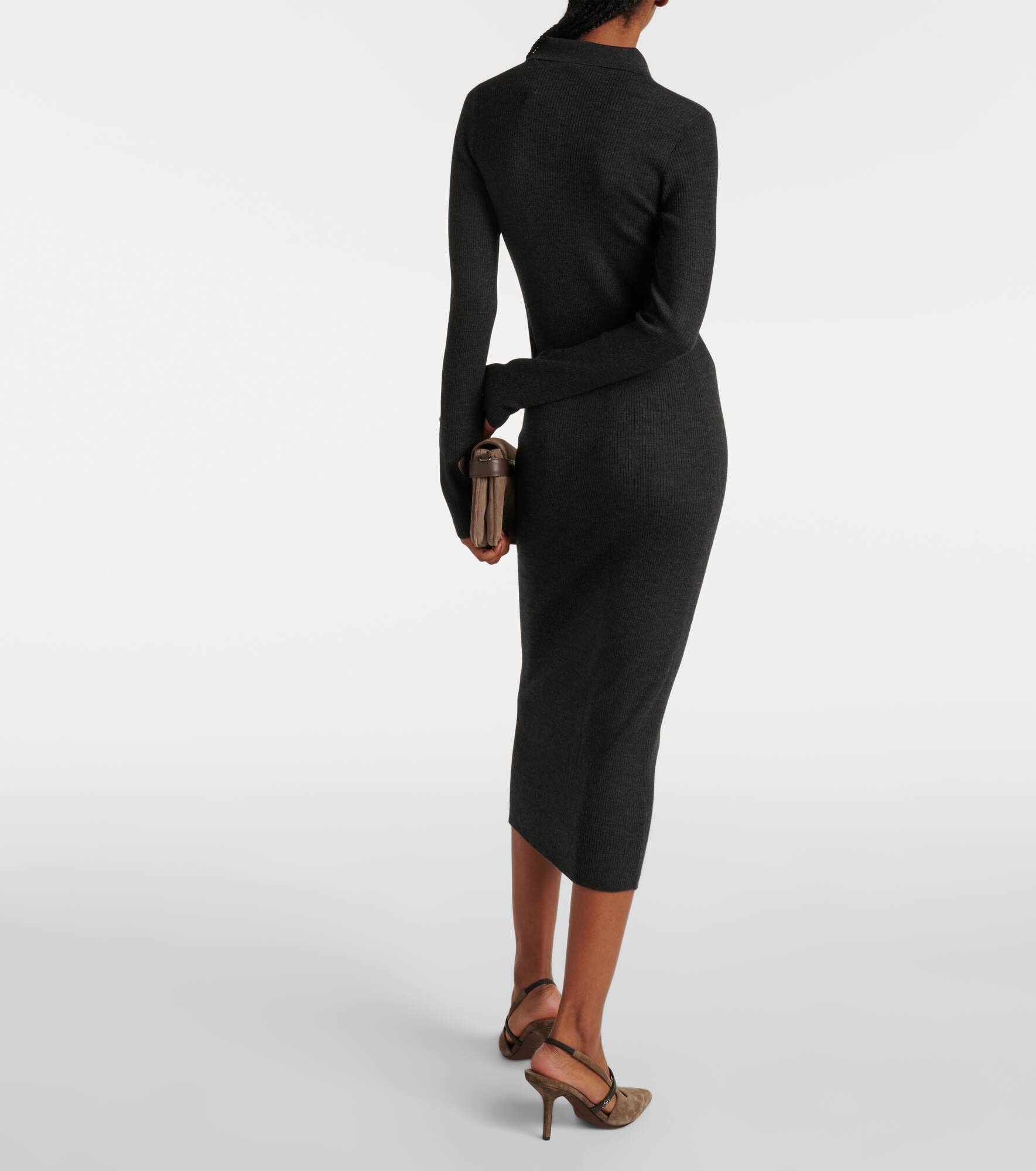 Wool and cashmere midi dress - 3