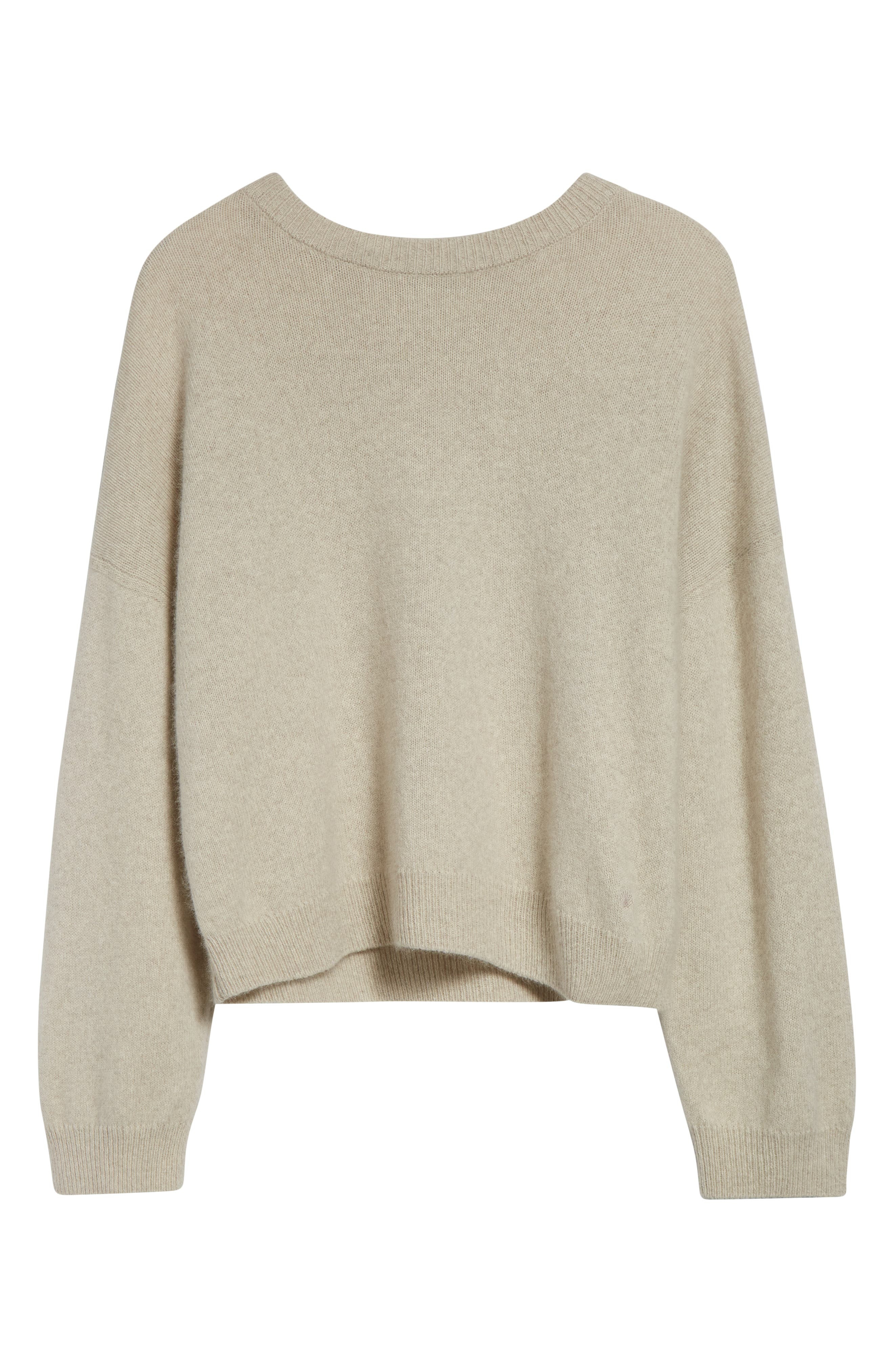 LOULOU DE SAISON Tristan Loose Fit Mercerized Wool & Yak Hair Blend Sweater in Stone Melange at Nord - 5