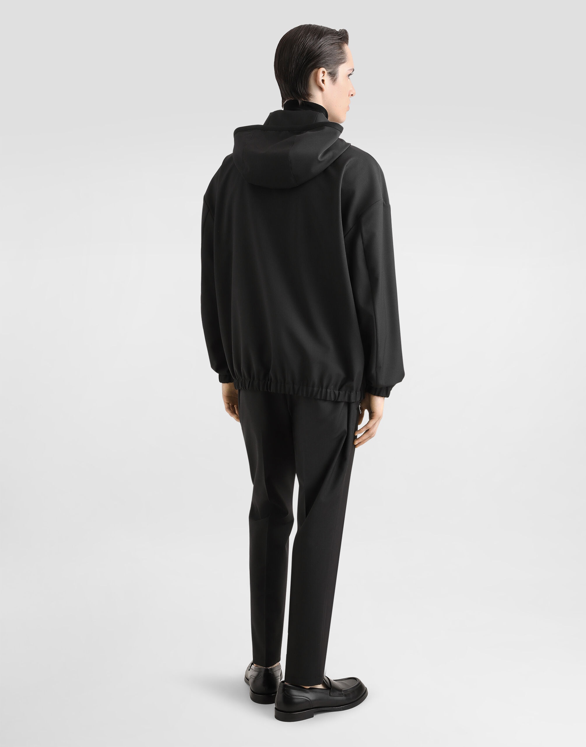 Hooded woolen jacket with tag - 3