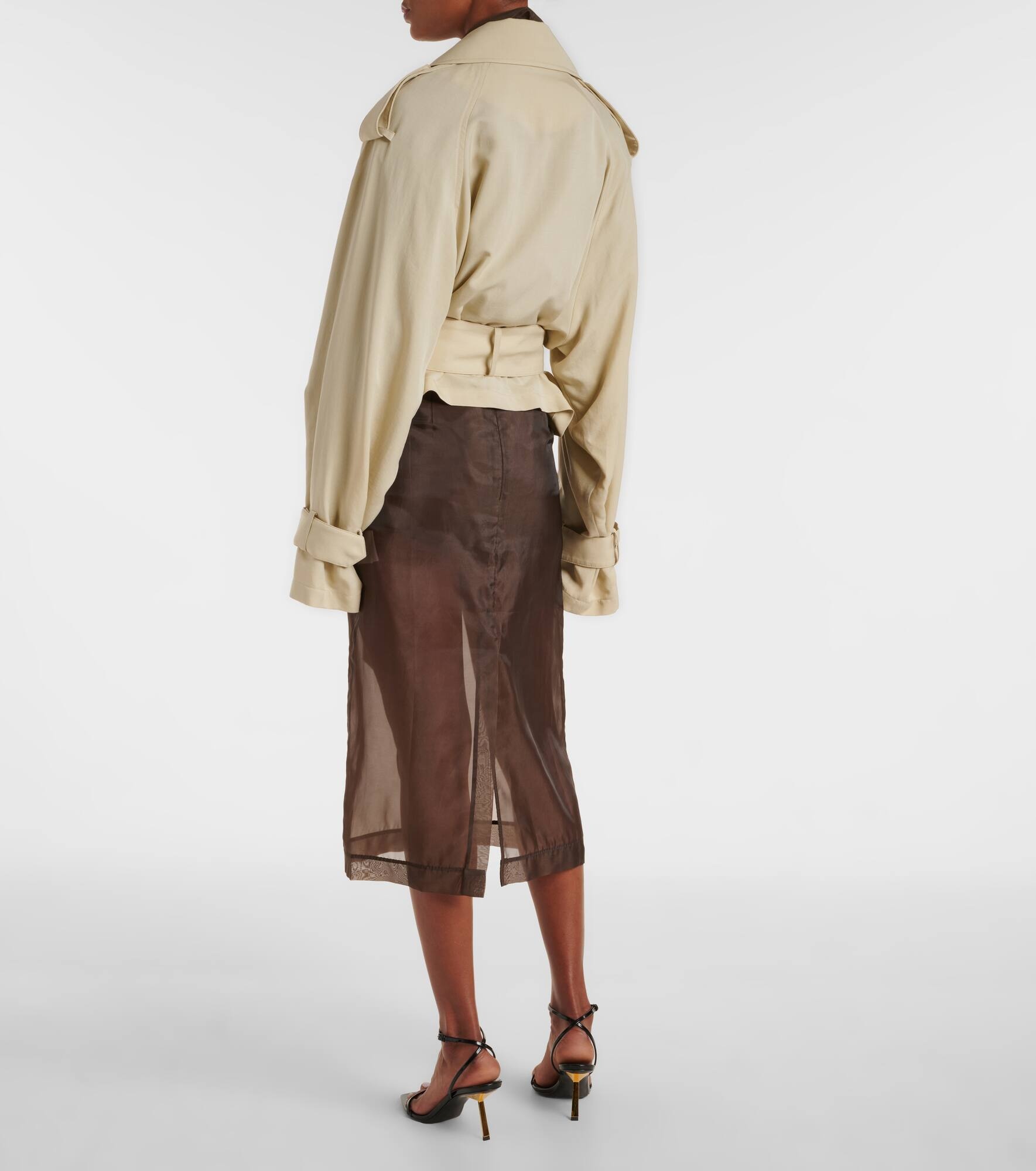 Simona cropped trench coat - 3