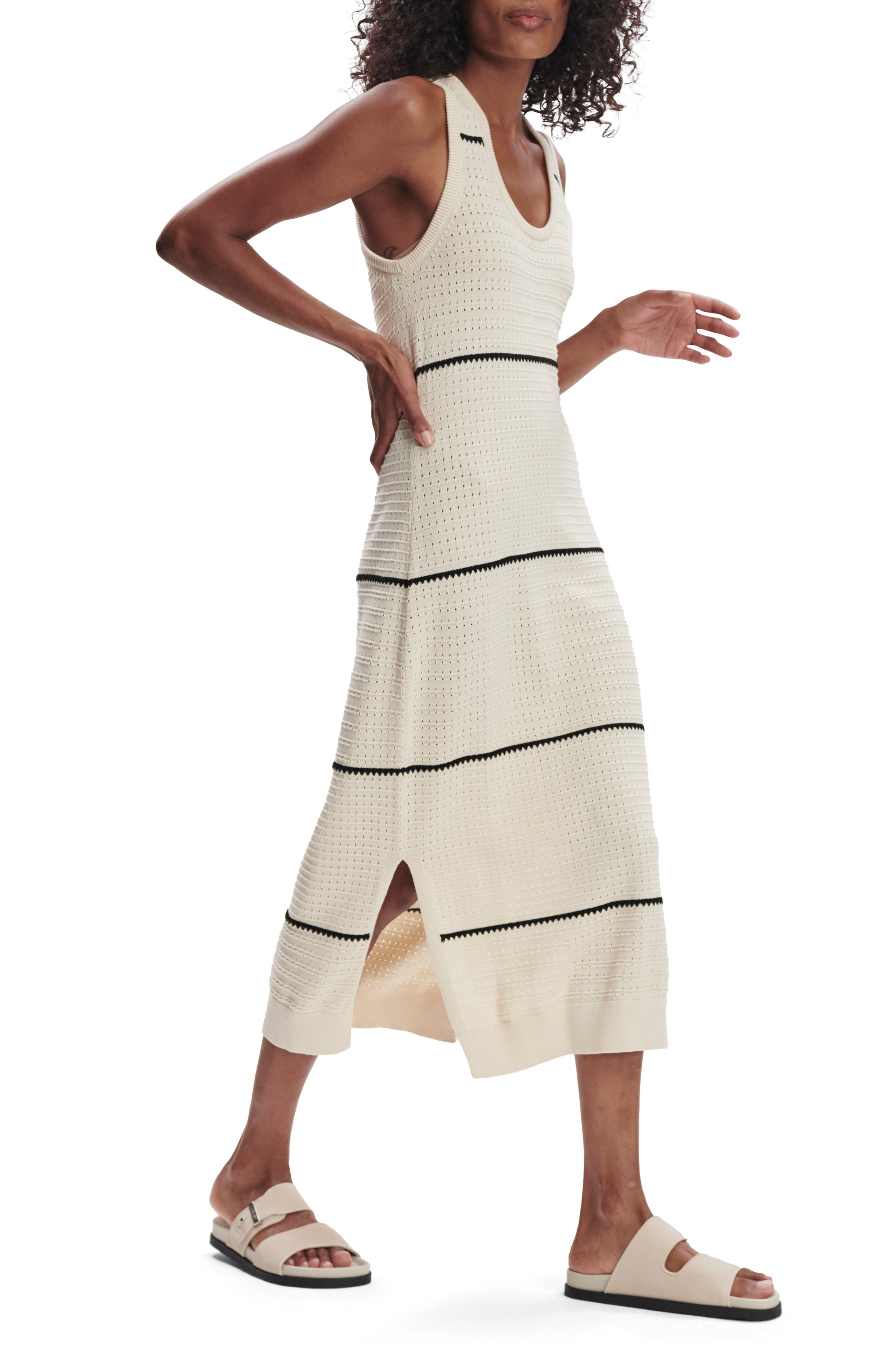 Varley Scott Stripe Sleeveless Sweater Dress in Birch at Nordstrom - 3