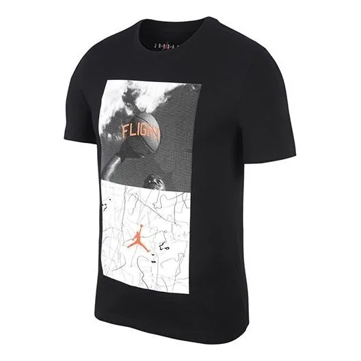 Men's Air Jordan Photo Printing Short Sleeve Black T-Shirt BV5459-010 - 1