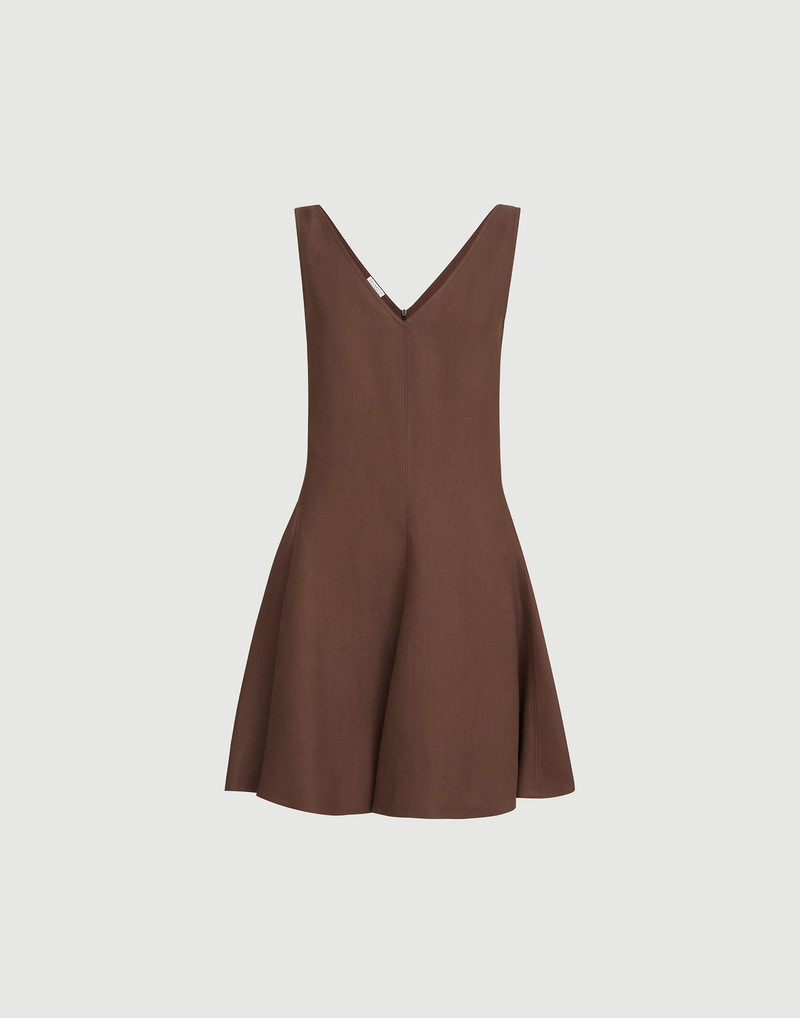 Viscose and linen fluid twill mini dress 1