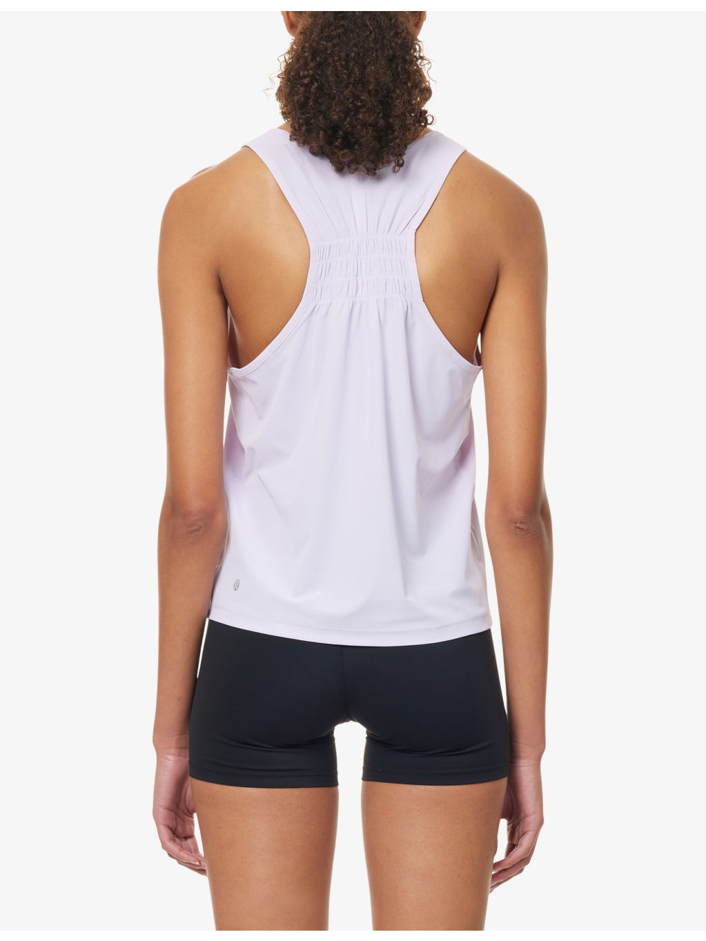 Ruched Racerback Flared Stretch-Woven Top - 4