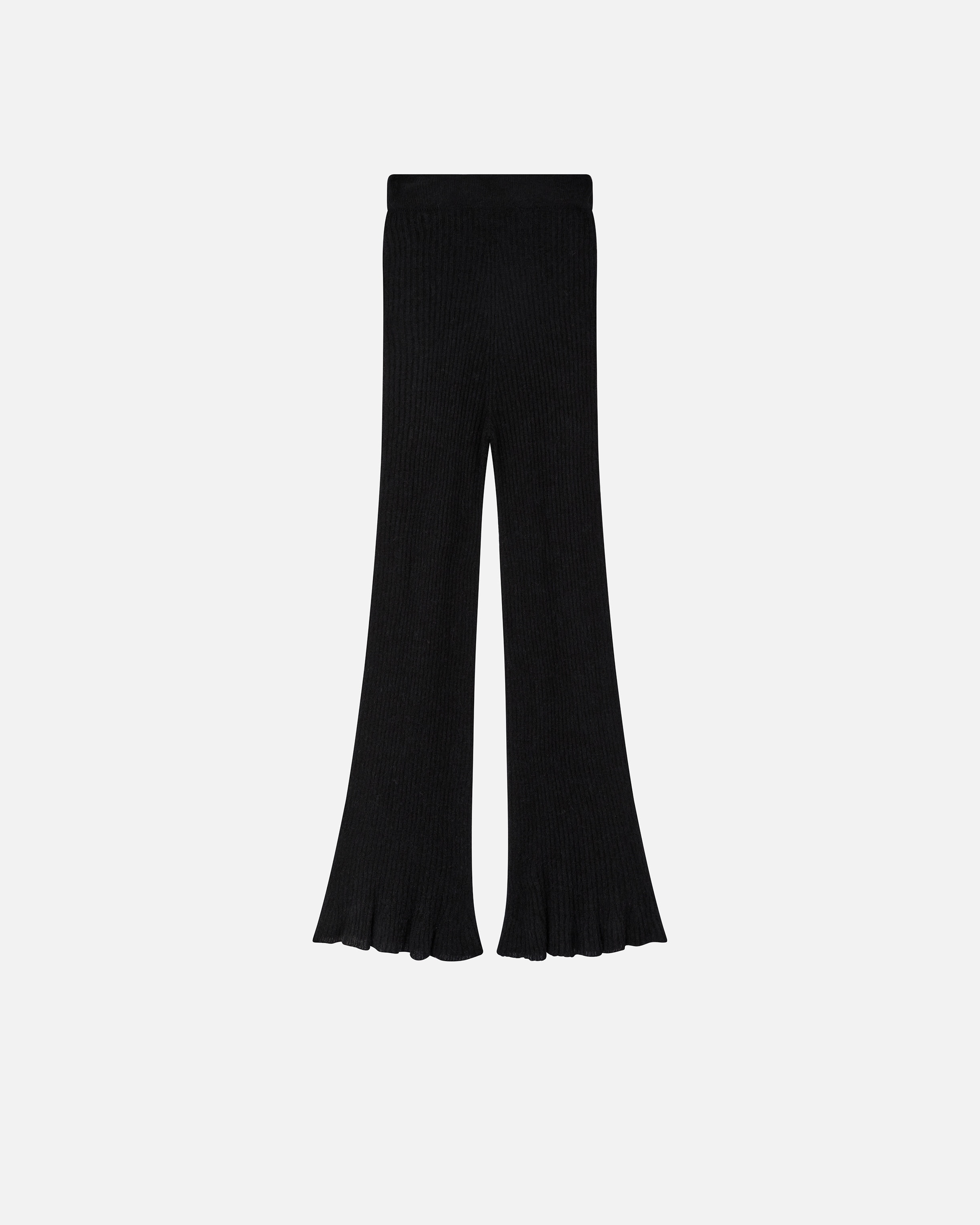 VEIL-EFFECT RIBBED KNIT TROUSERS - 1