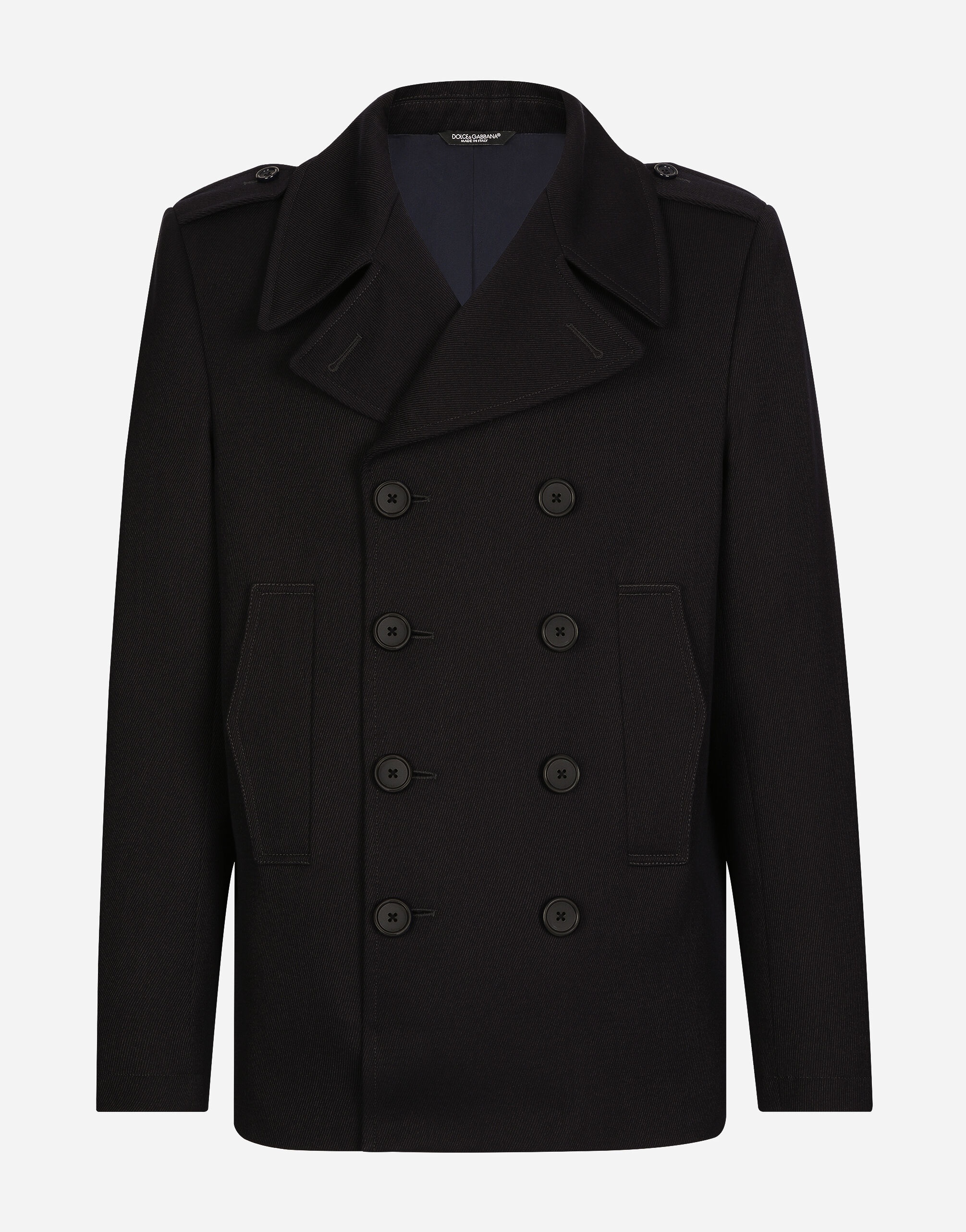Double-breasted wool pea coat with tag - 1