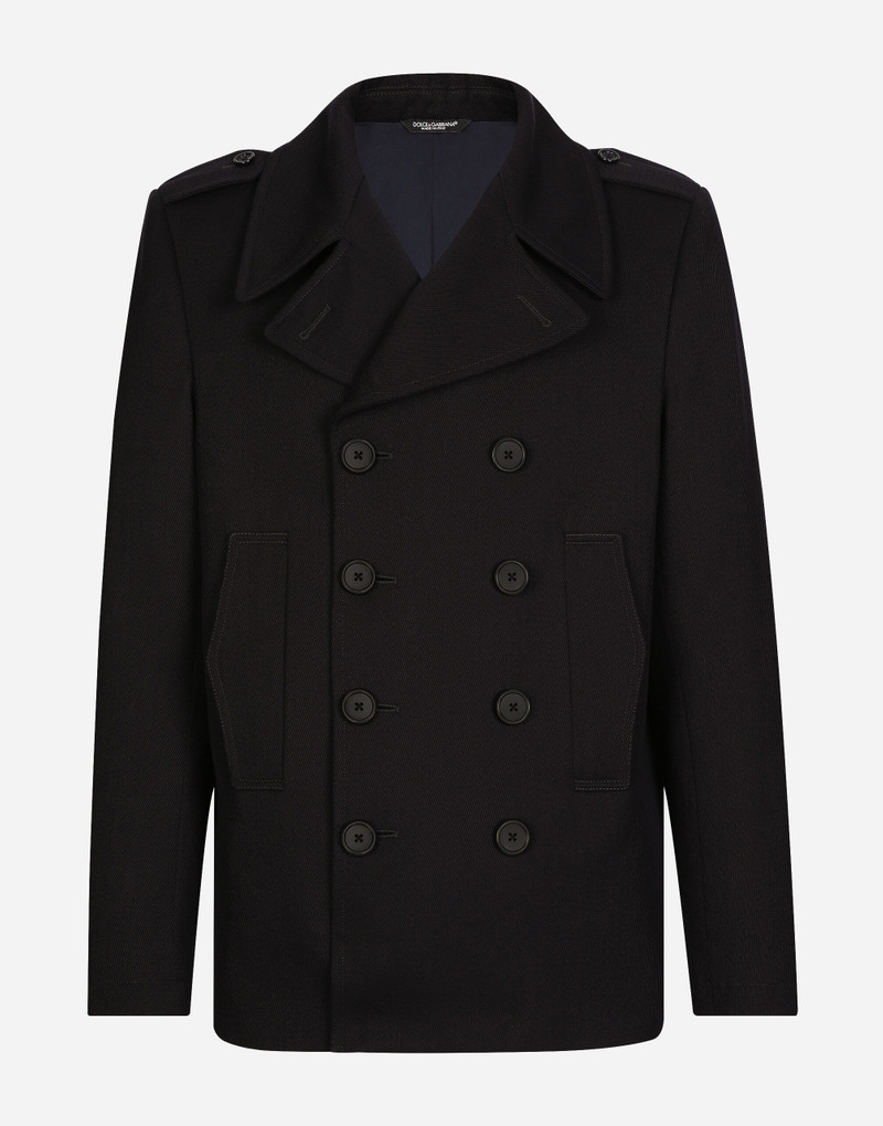 Double-breasted wool pea coat with tag 1