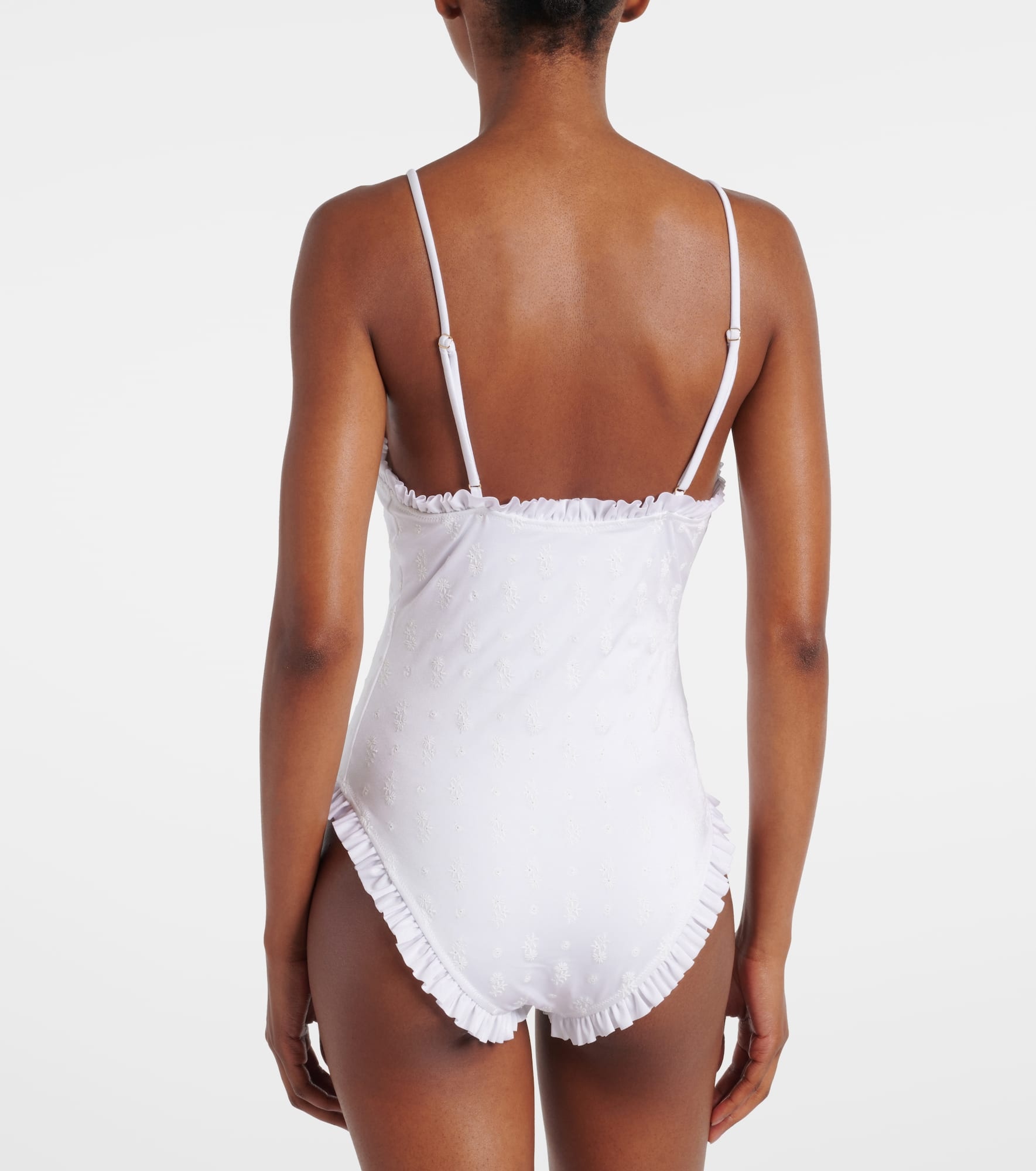 Broderie anglaise ruffled swimsuit - 3