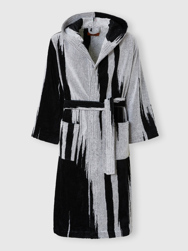 Skunk bathrobe in slub cotton terry 1