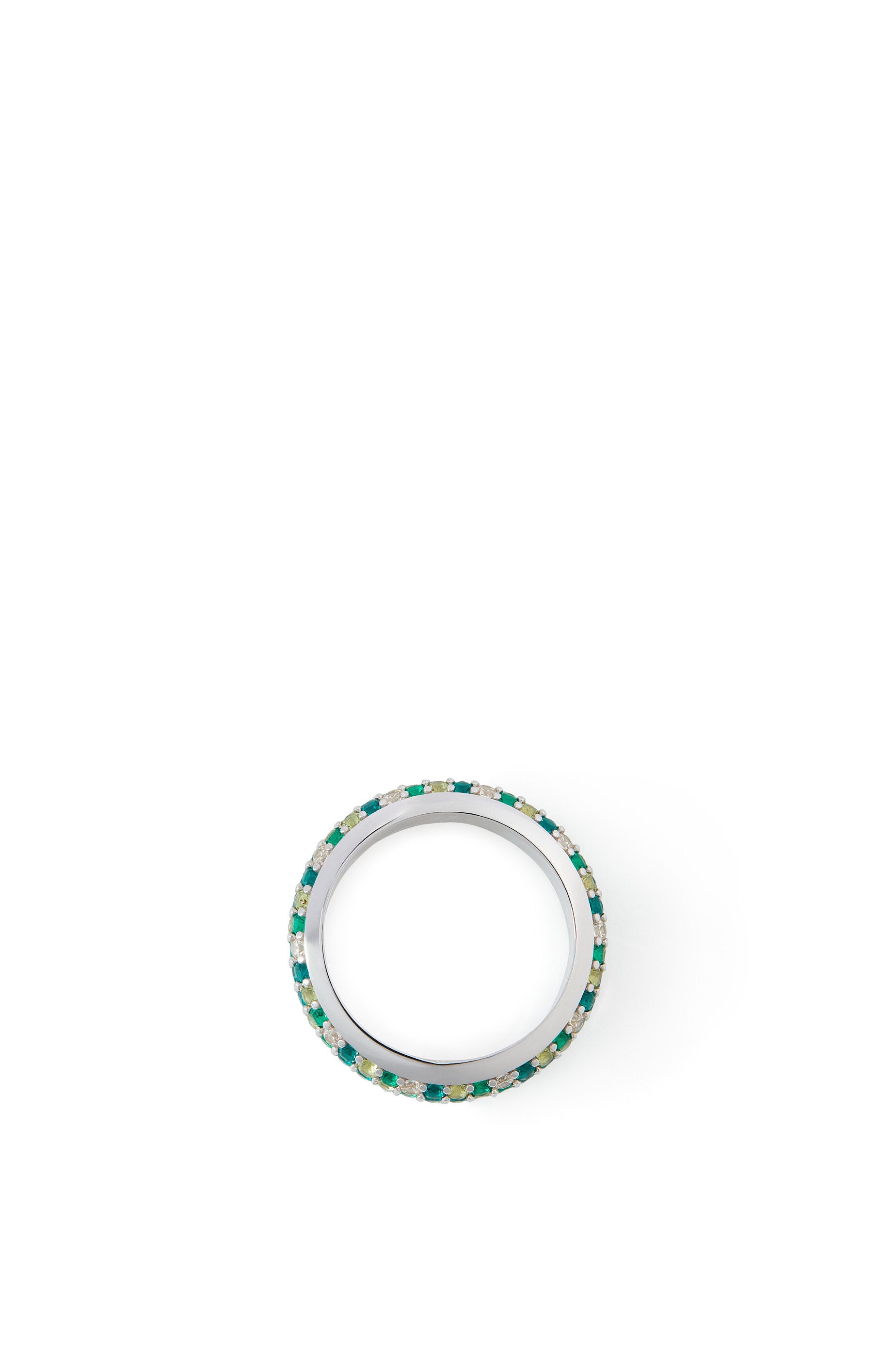 Thin Pavé ring in sterling silver and crystals - 2