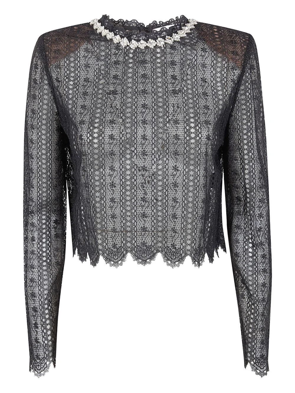 lace embellished top - 1