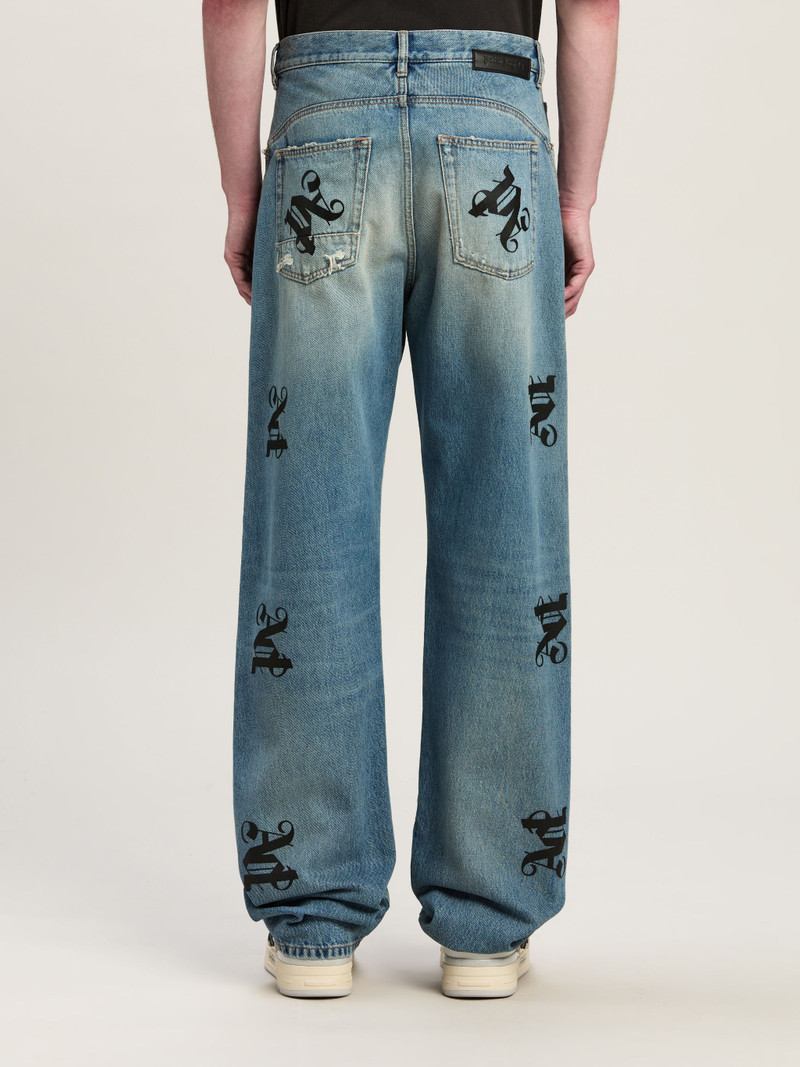 Monogram Series Loose Fit Denim Pants 5