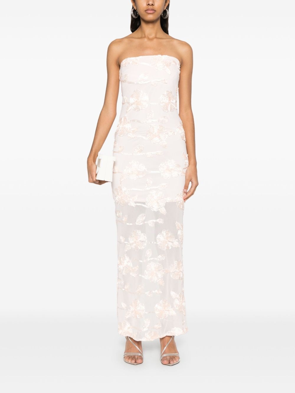 floral-mesh maxi dress - 2
