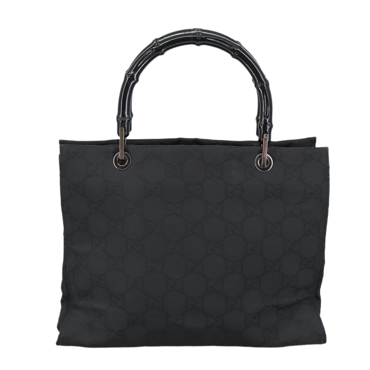 GUCCI Bamboo GG Canvas Hand Bag Nylon Black Silver 002 1016 002 1016 - 2