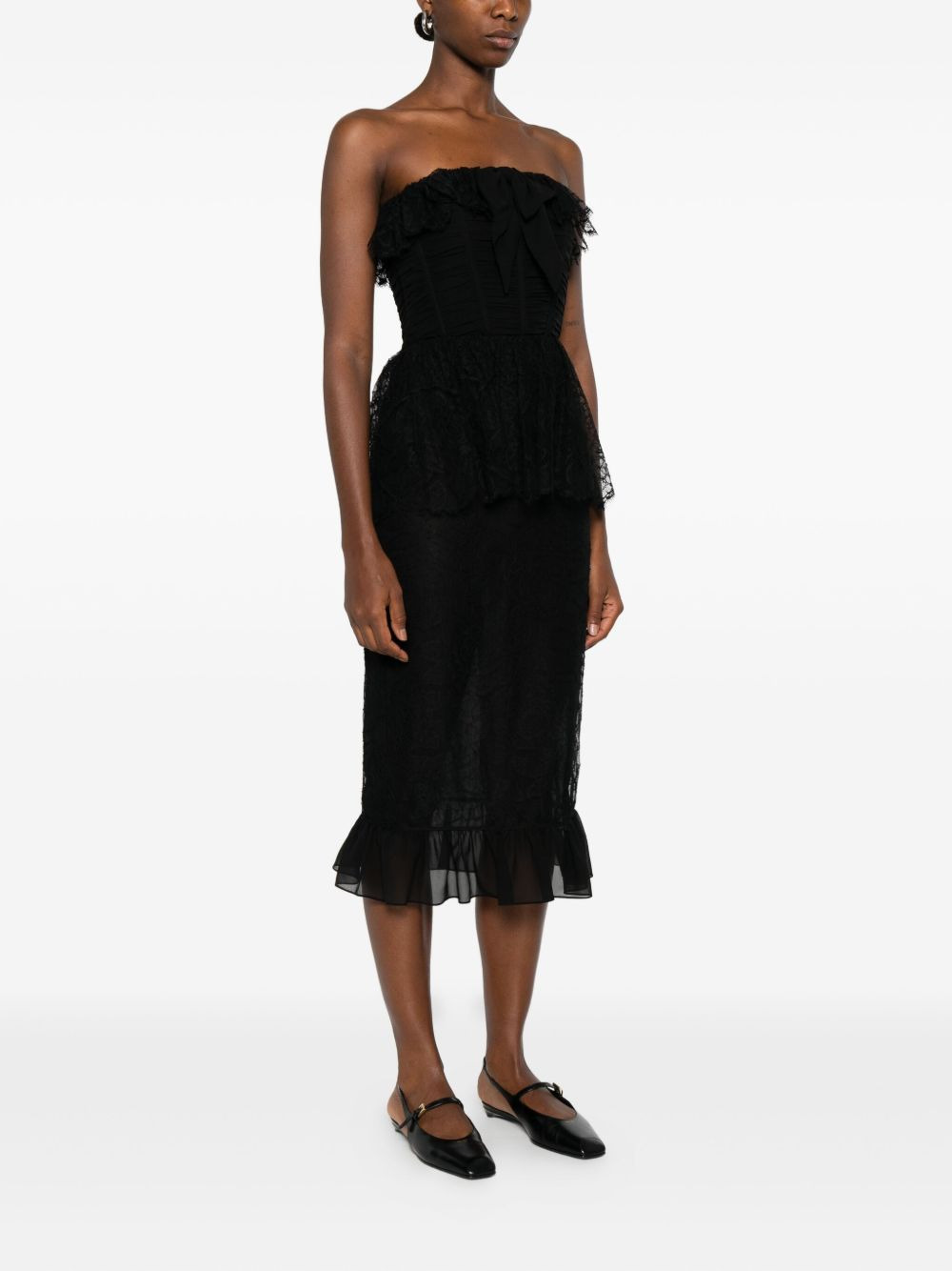 bow-lace ruffled dress - 3