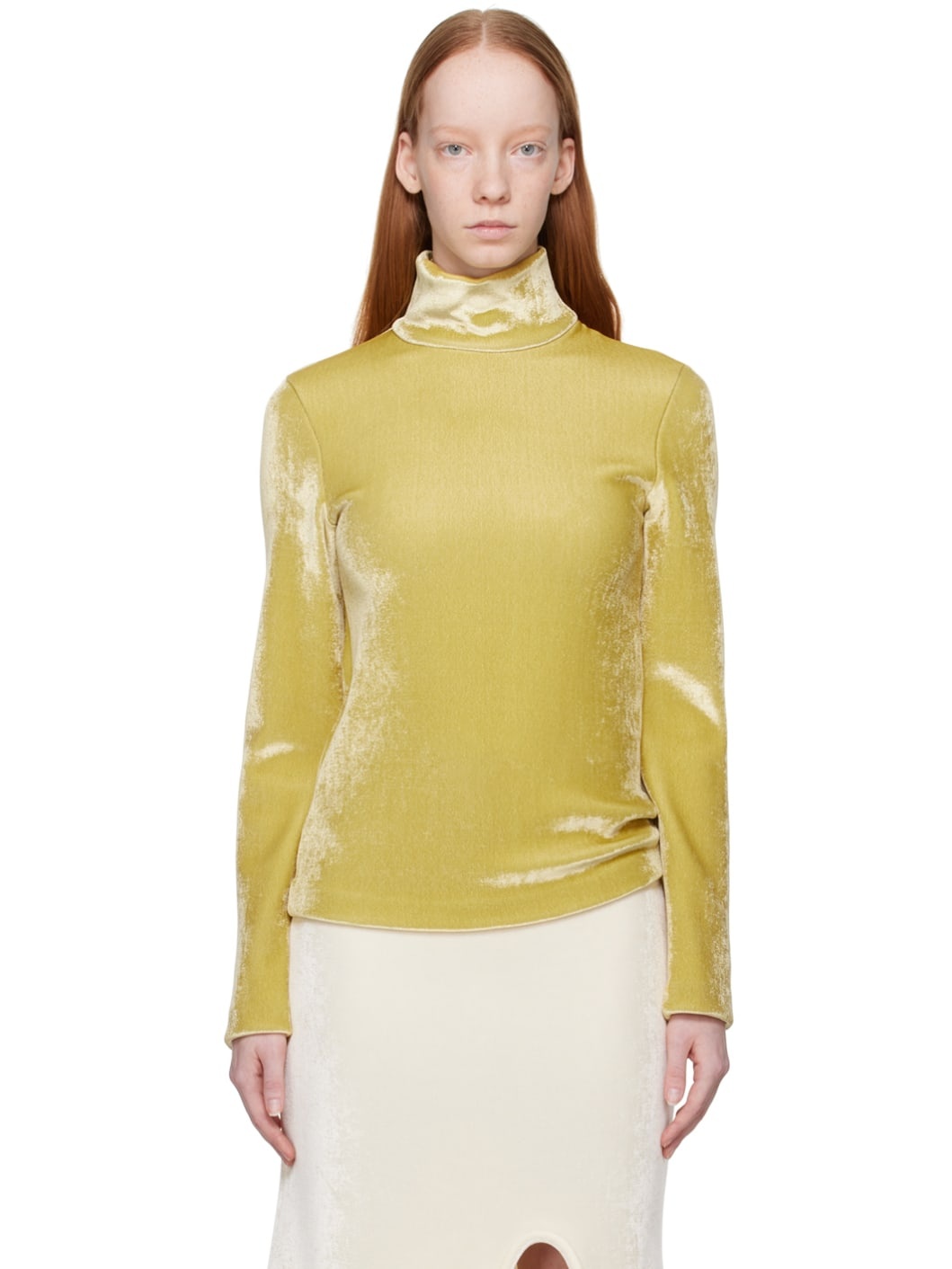 Yellow Zip Turtleneck - 1