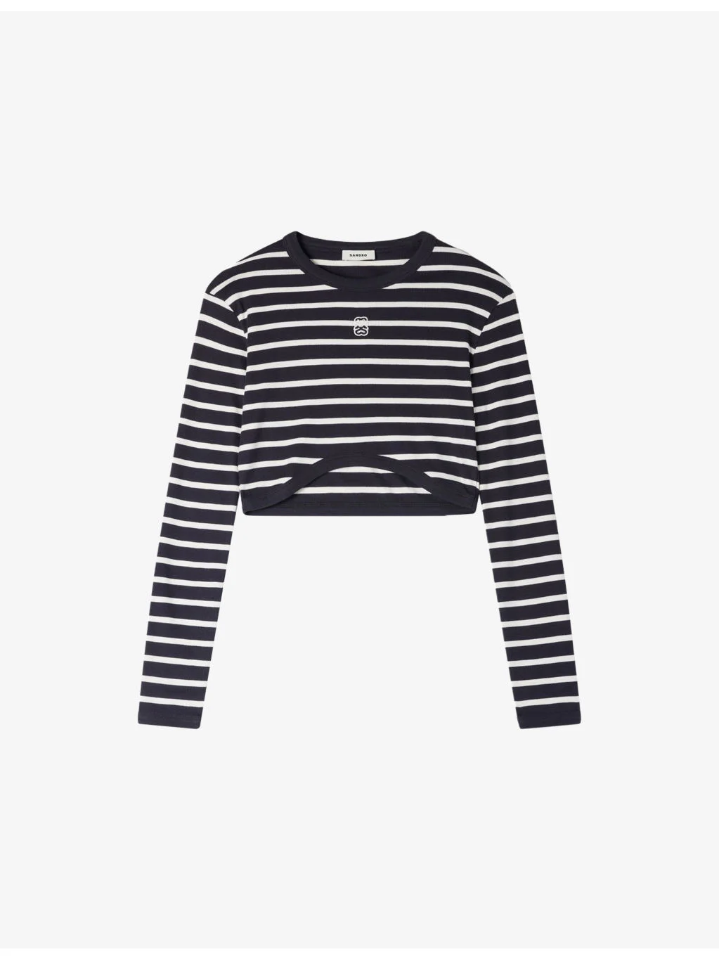 Striped Cropped Cotton-Jersey T-Shirt - 1