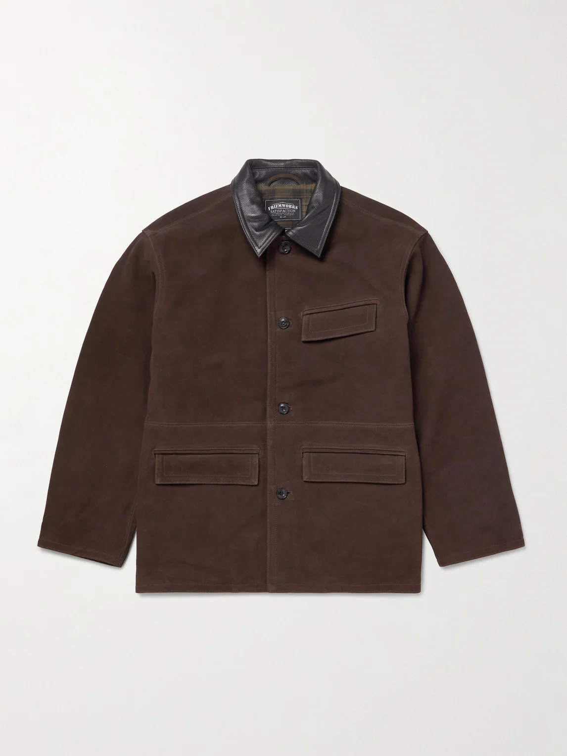 Leather-Trimmed Suede Jacket - 1
