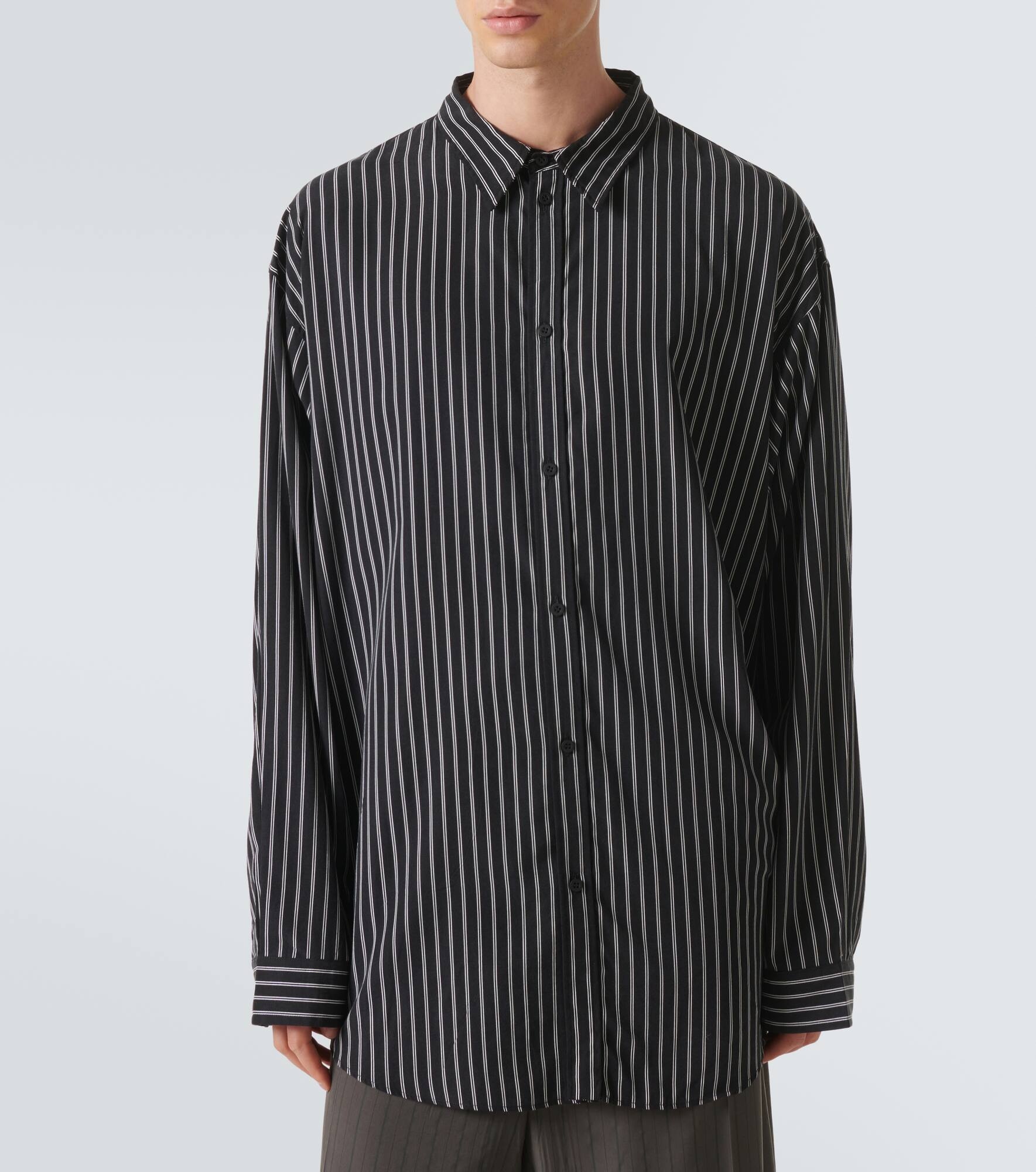 Flowing striped poplin shirt - 3